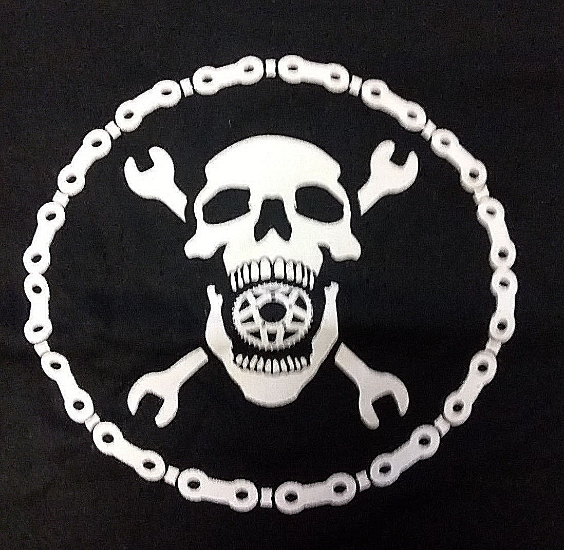Papa Wheelie Skull Chain Gang Short Sleeve Cycling Cotton Tee Shirt Blk ShpsFREE