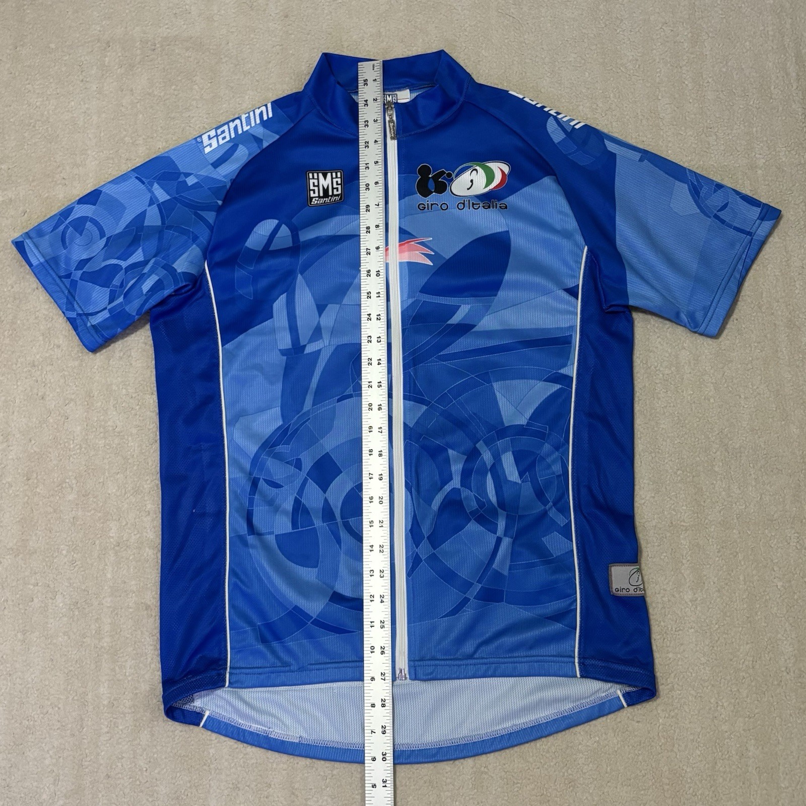 Santini SMS Giro D Italia Full Zip Cycling Jersey Men’s 3XL 54 Blue