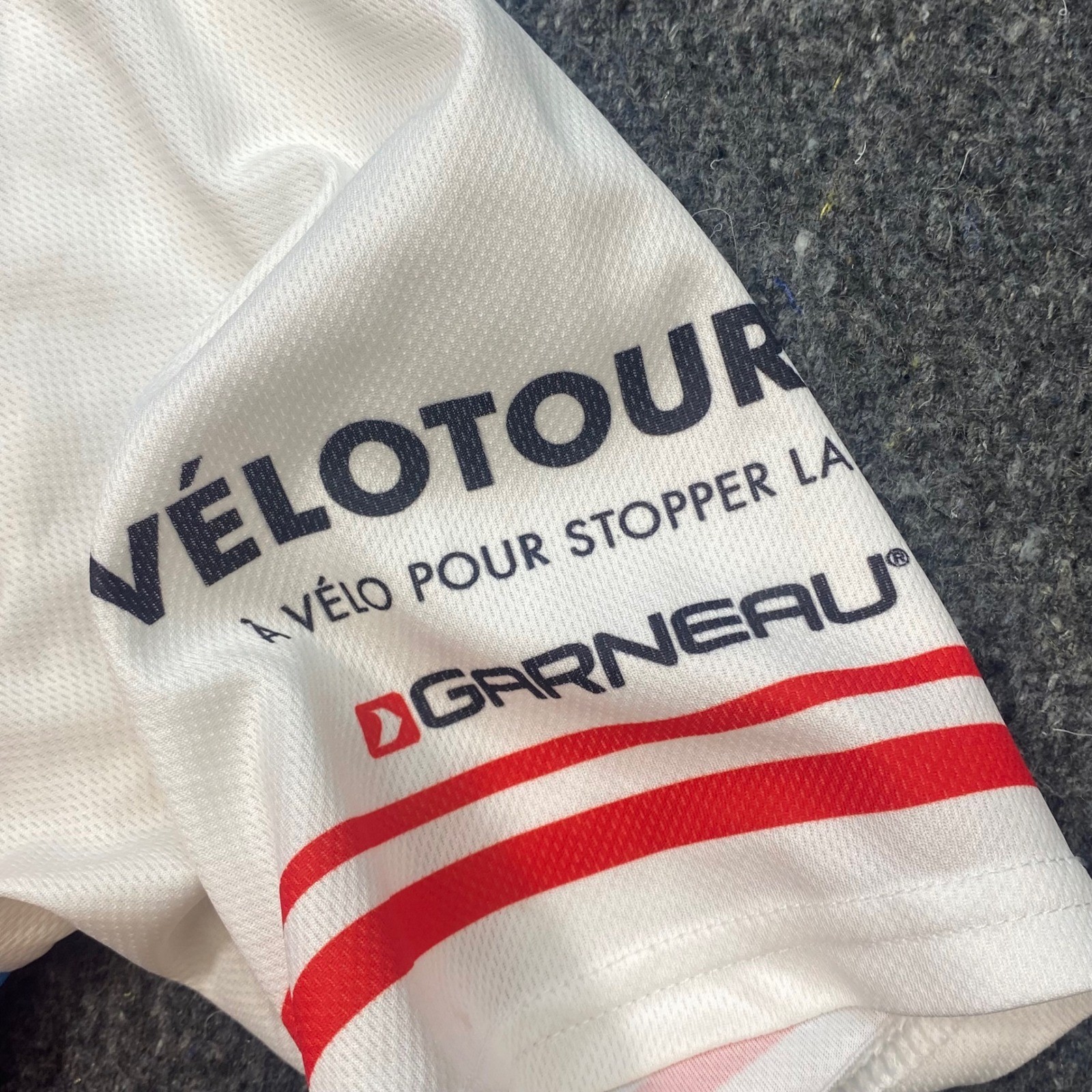 Louis Garneau Cycling Jersey M Mens Blue Red MS Bike Tour Short Sleeve Zip
