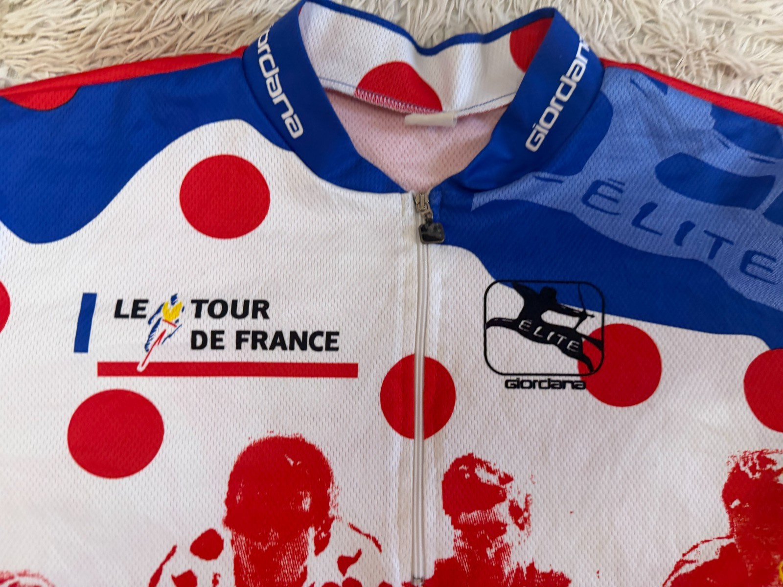 Cycling Giordana Le Tour de France Jersey Size L measurements in the photo