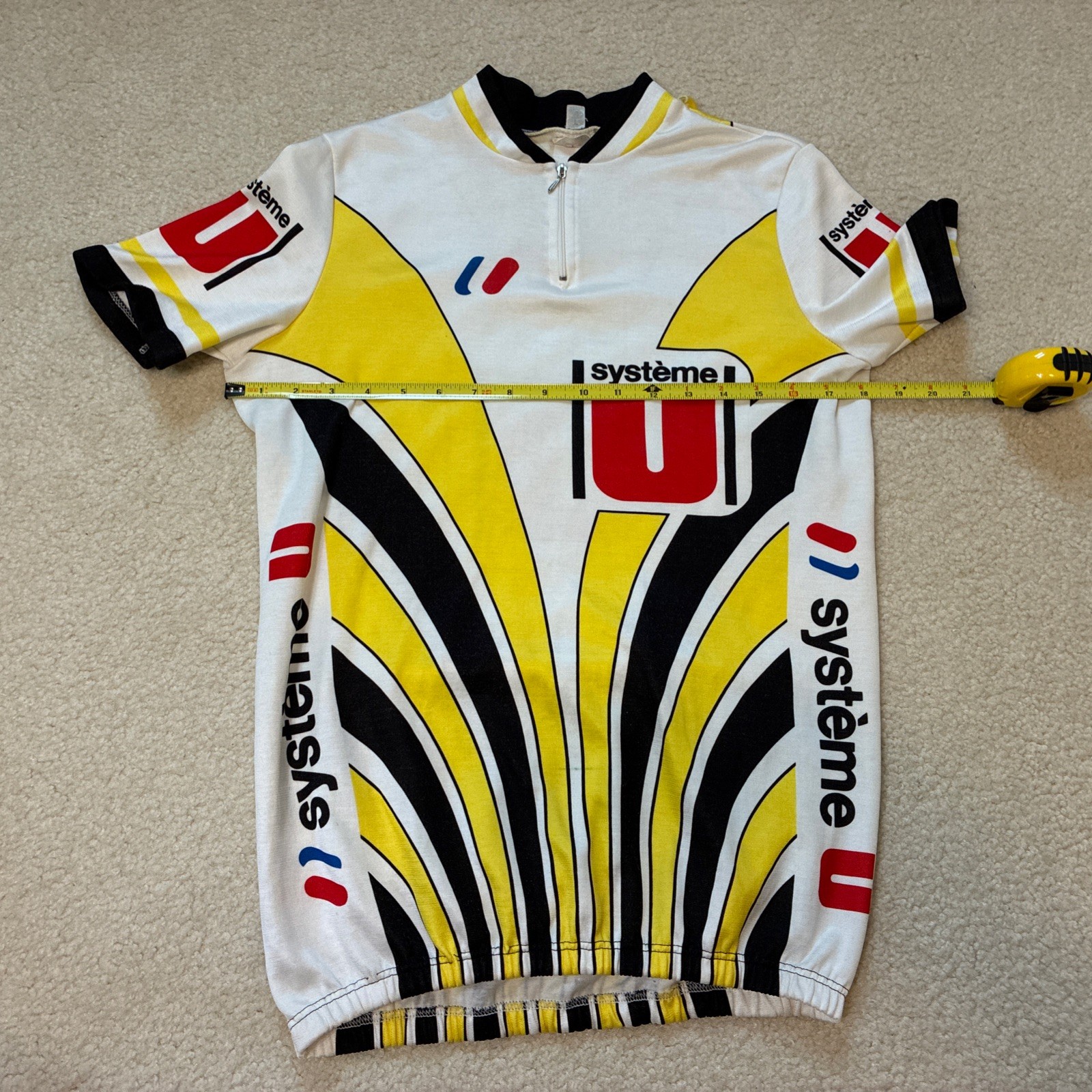 Mens 1980s Vintage Systeme U Cycling Jersey, Large 1989 Tour de France Fignon
