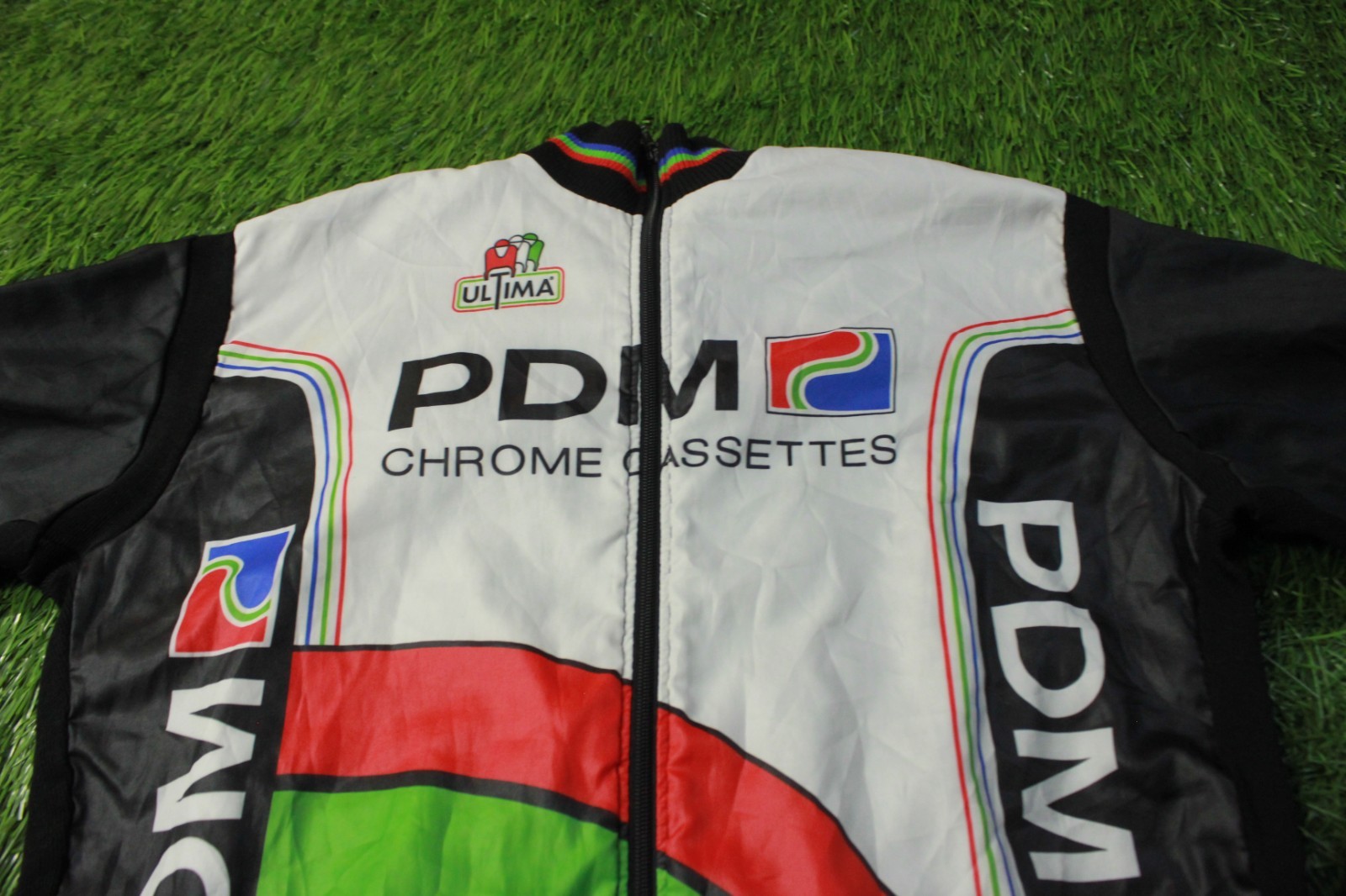 VINTAGE VTG RETRO 80’S ZIP BIKE CYCLING JACKET PDM TEAM ULTIMA ORIGINAL SIZE XL