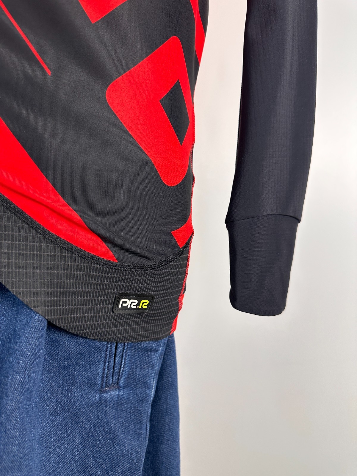 Ale PRR Cycling Long Sleeve Jesey Solid Mens Black Red Size L