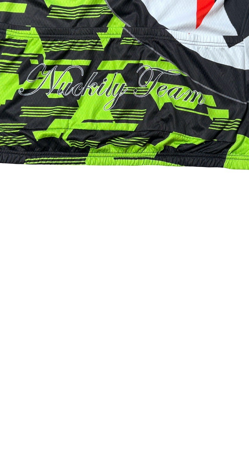 NUCKILY Cycling Bike Jersey Mens XXL Long Sleeve 3 Rear Pockets Anti Slip Zipper