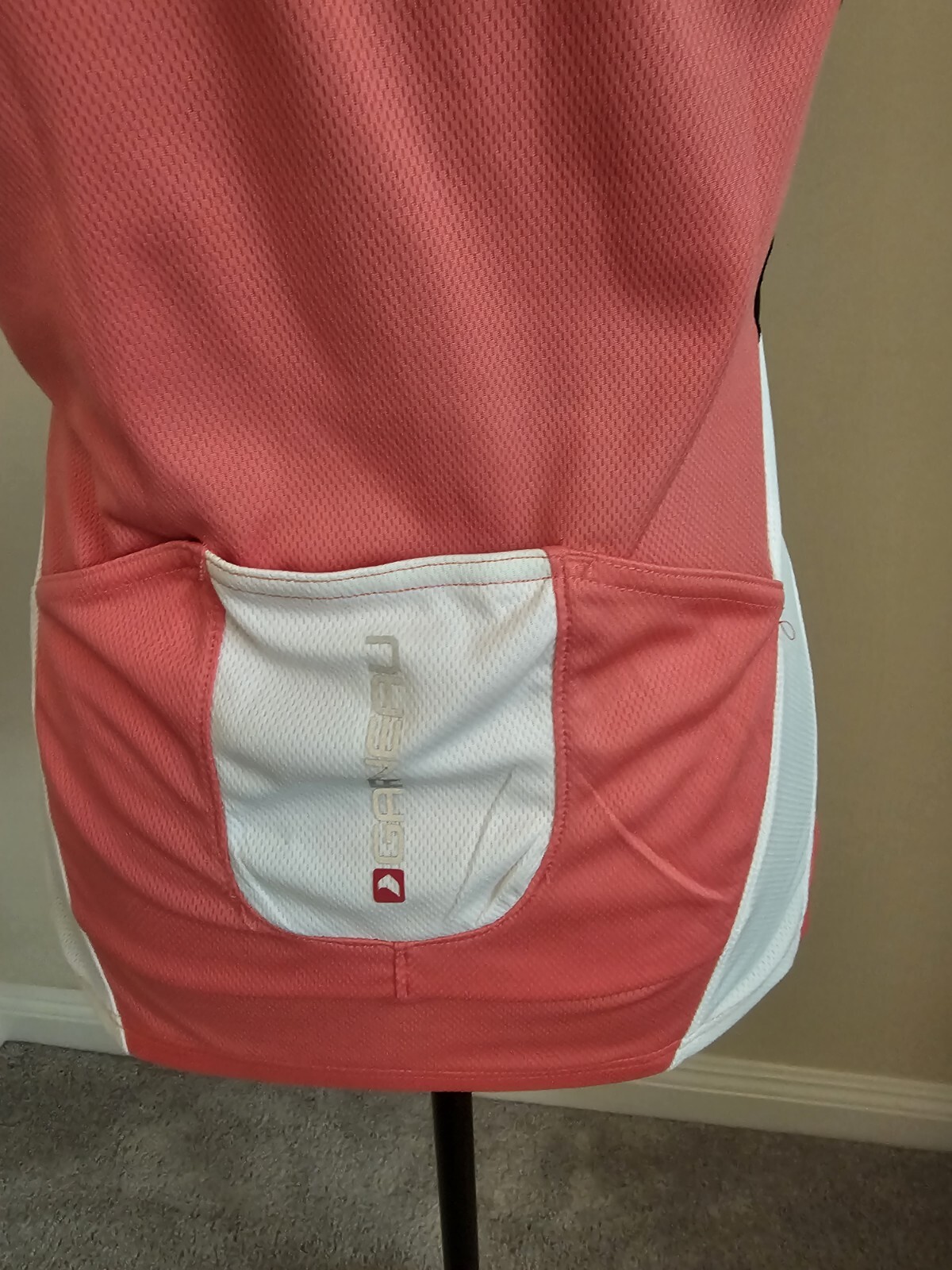 Louis Garneau Women’s Cycling Jersey Pink White Black 3/4 Zip Size Small