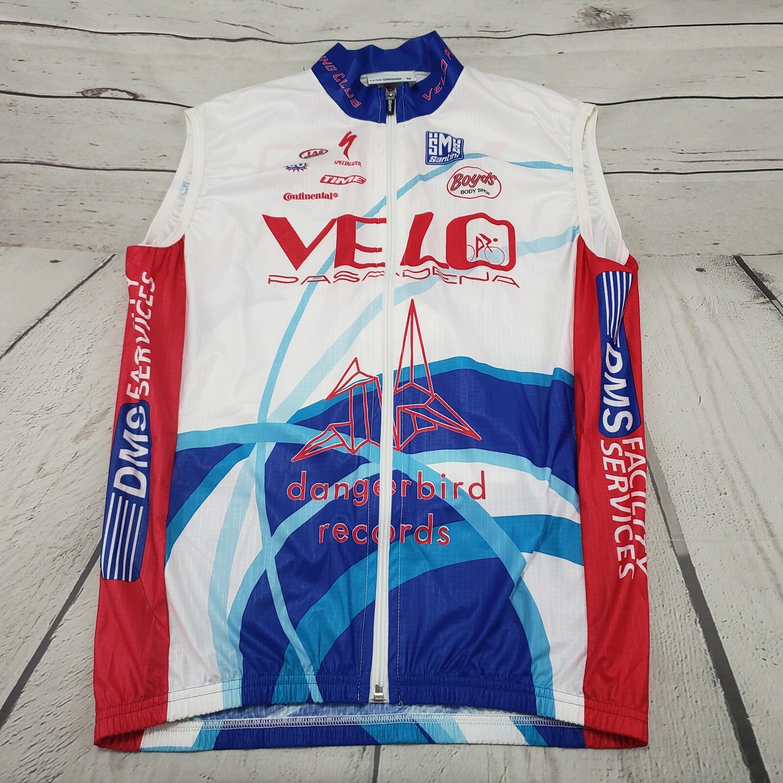 SMS Santini Cycling Jersey Size M 44/46 Sleeveless Cycle Cyclist Full Zip Up
