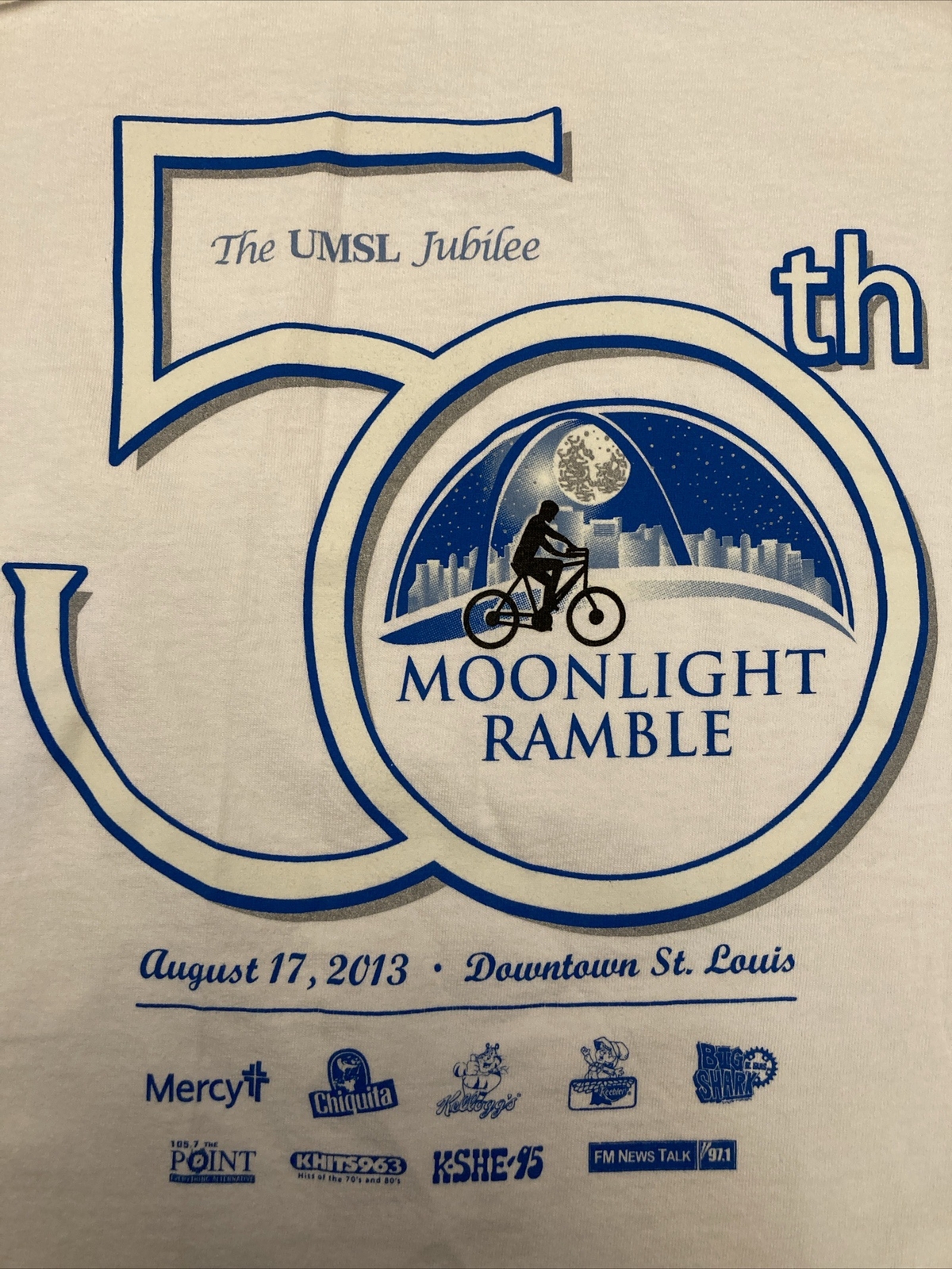 2013 St. Louis 50th Moonlight Ramble Participant Event T Shirt, Size XL