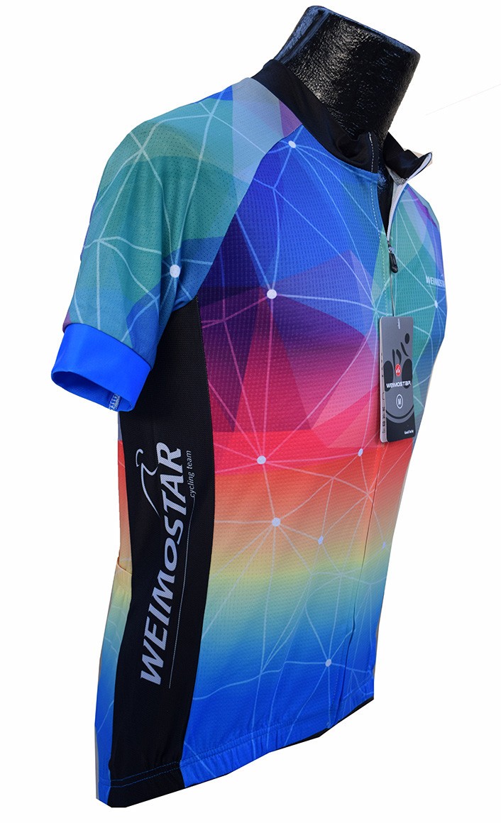Weimostar Cycling Jersey Men’s Size M Short Sleeve Colorful Cyclist Shirt, NWT