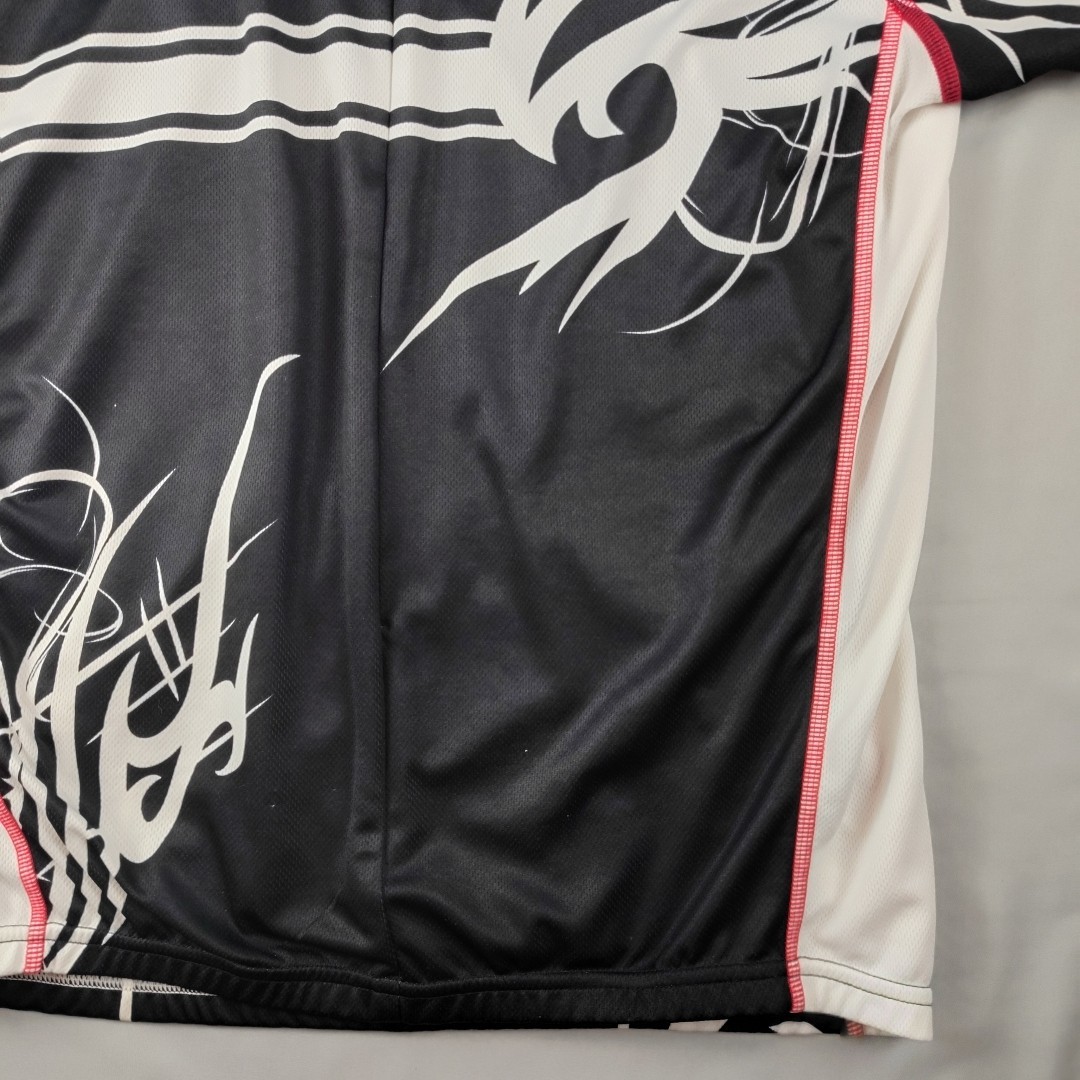 Primal Cycling Jersey Mens L Black Red 1/2 Zip Back Pockets 100% Polyester