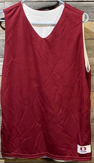 Dodger,Maroon, White, Moisture Management Mesh, Jersey,Sleeveless, Mens’ M Shirt