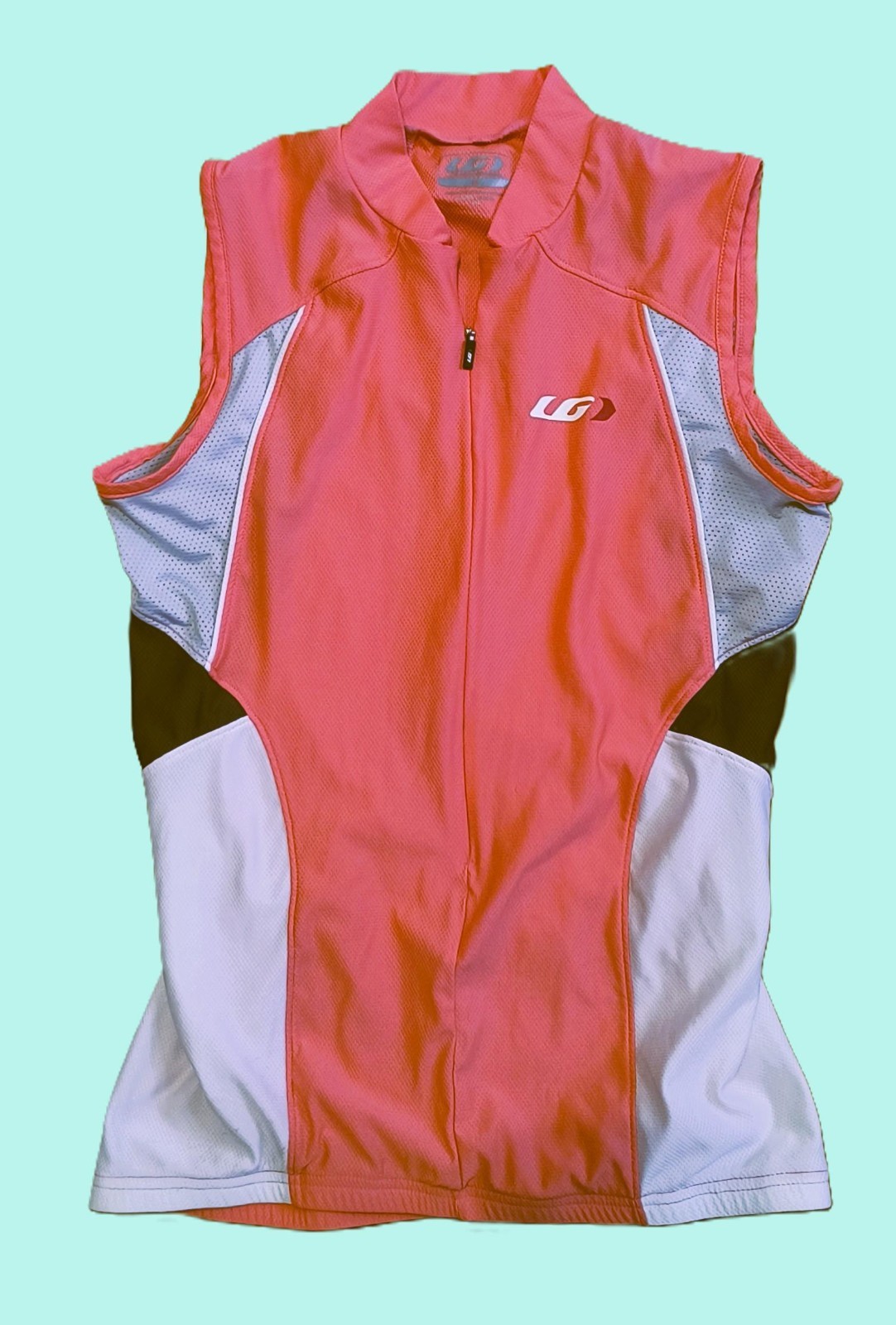 Louis Garneau Men’s Cycling Jersey Size Medium Sleeveless Multicolor Zip Close