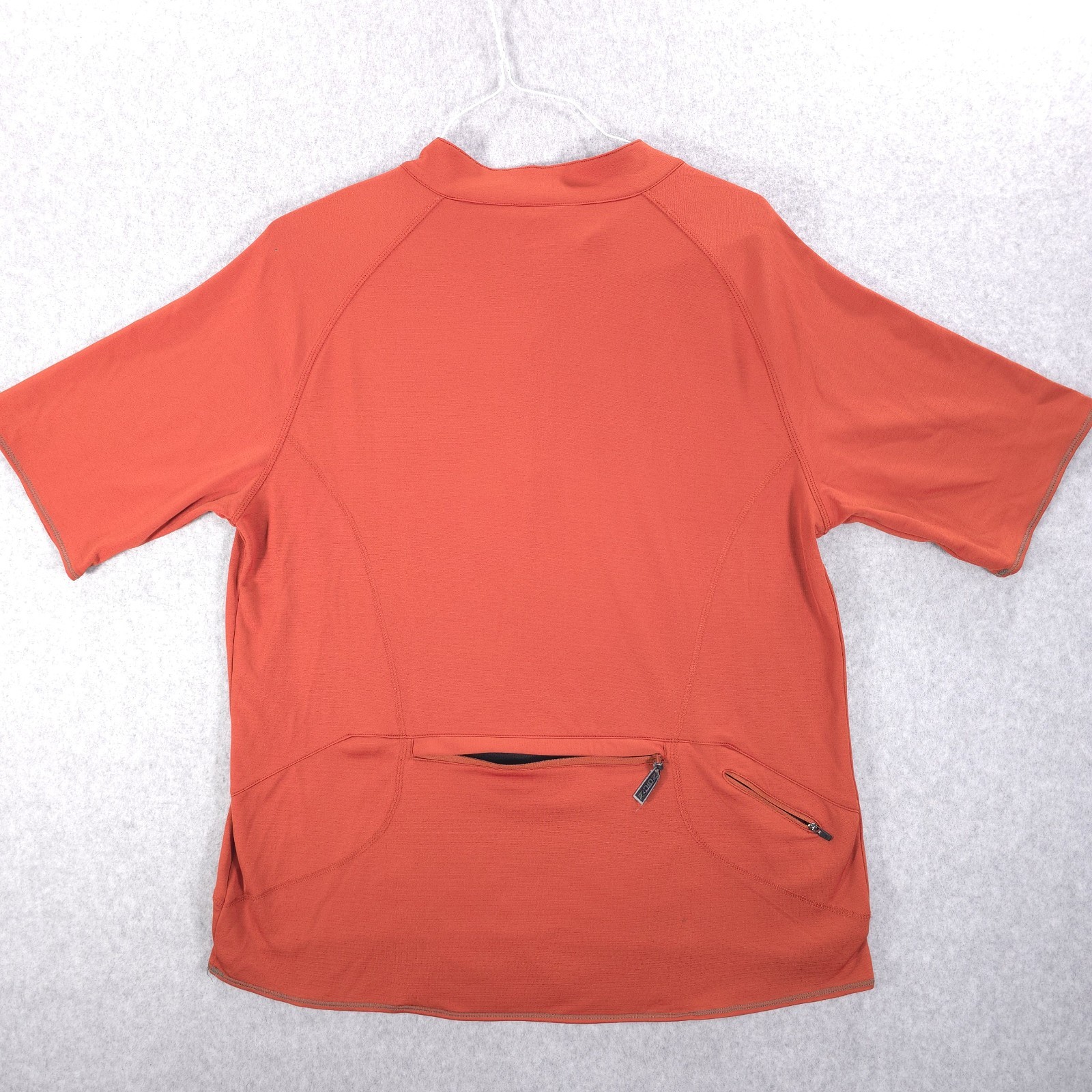 Zoic Cycling MTB Geometric 1/4 Zip Orange Bike Back Pocket Jersey Shirt Mens XL