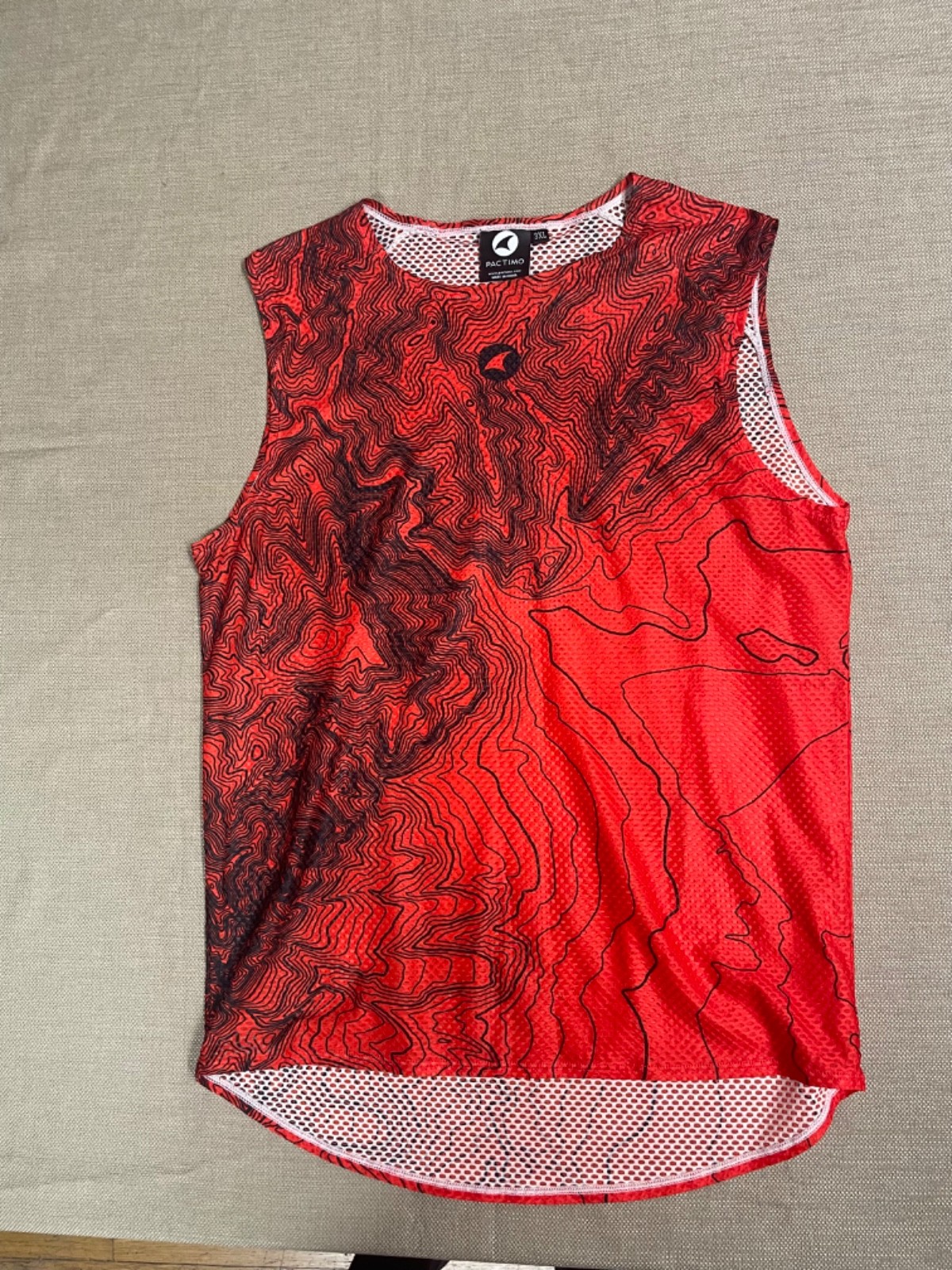 Pactimo 3XL Cycling Shirt red black sleeveless good condition