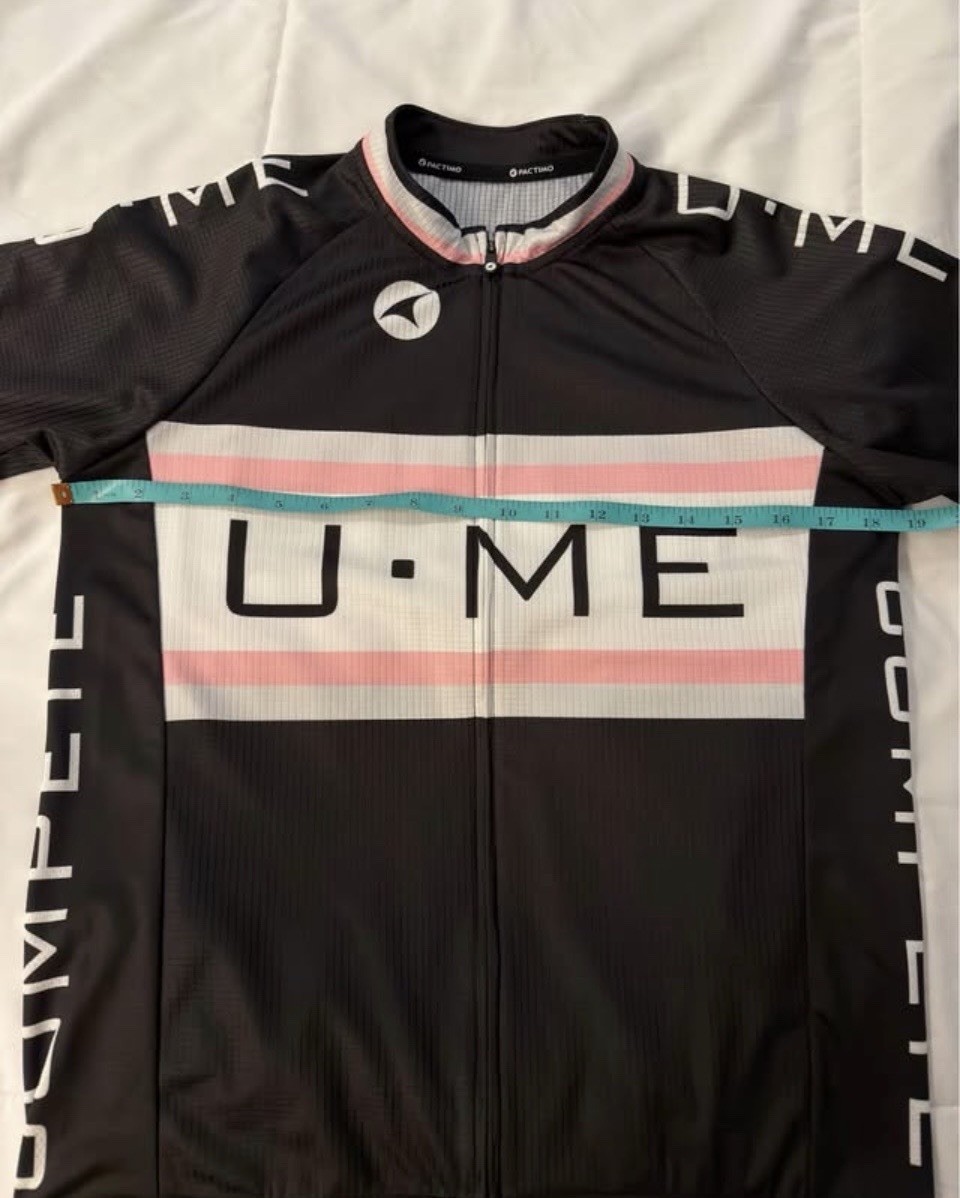 Pactimo Women’s L Cycling Jersey Black/White/Pink Full Zip Pockets