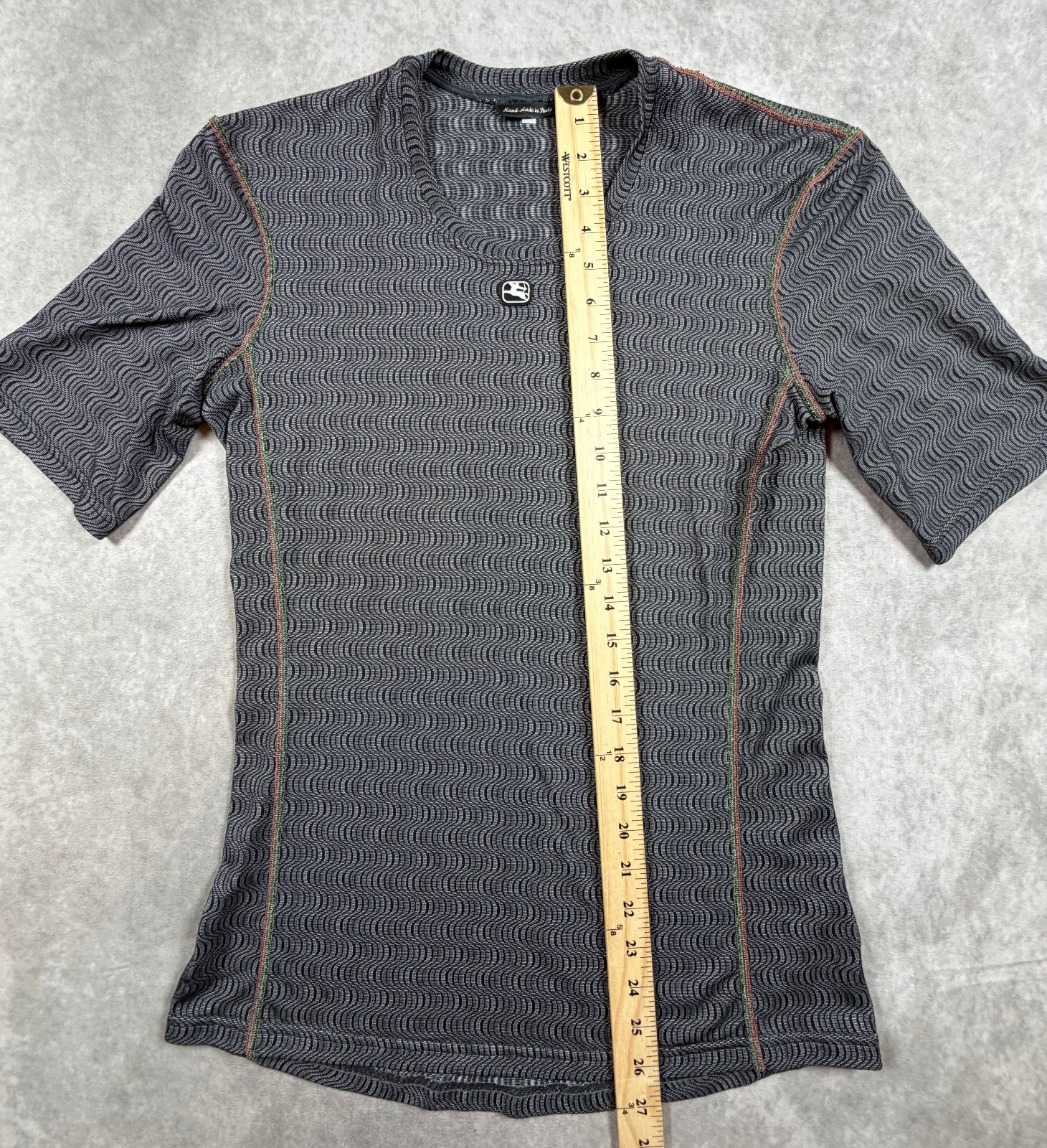 Giordana Mens XL Ceramic Cycling Base Layer Gray Short Sleeve Made Italy