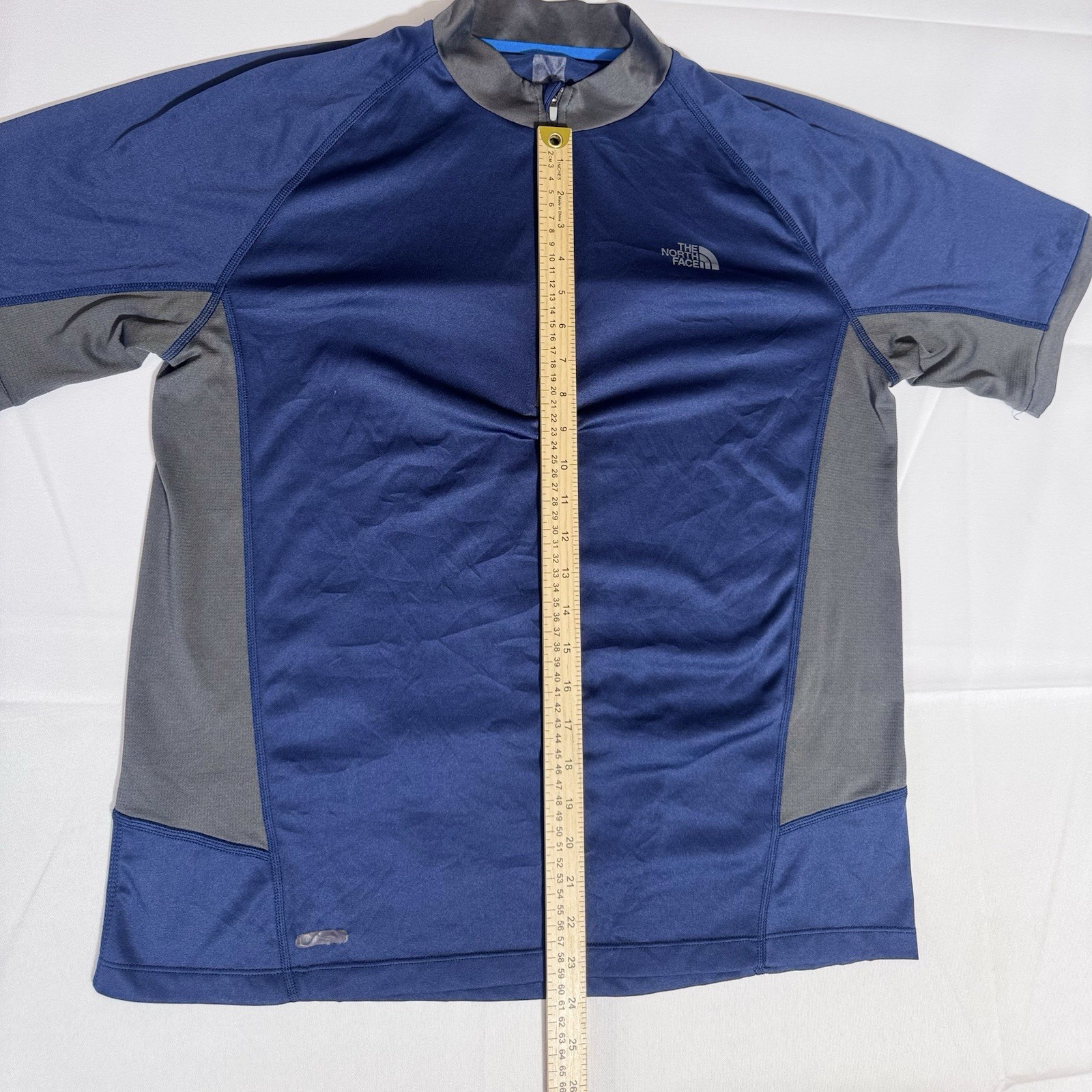 The North Face Cycling Jersey, Logo, Zipper Pocket, Blue, Male, Large