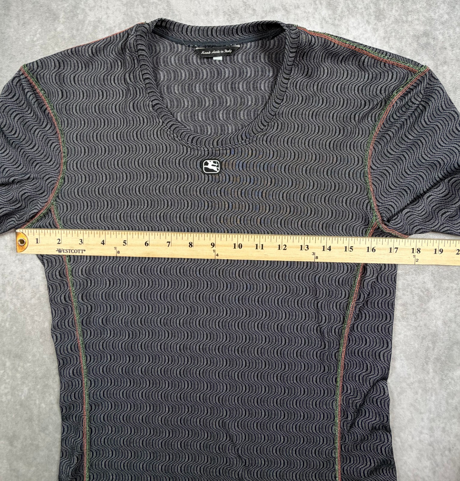 Giordana Mens XL Ceramic Cycling Base Layer Gray Short Sleeve Made Italy