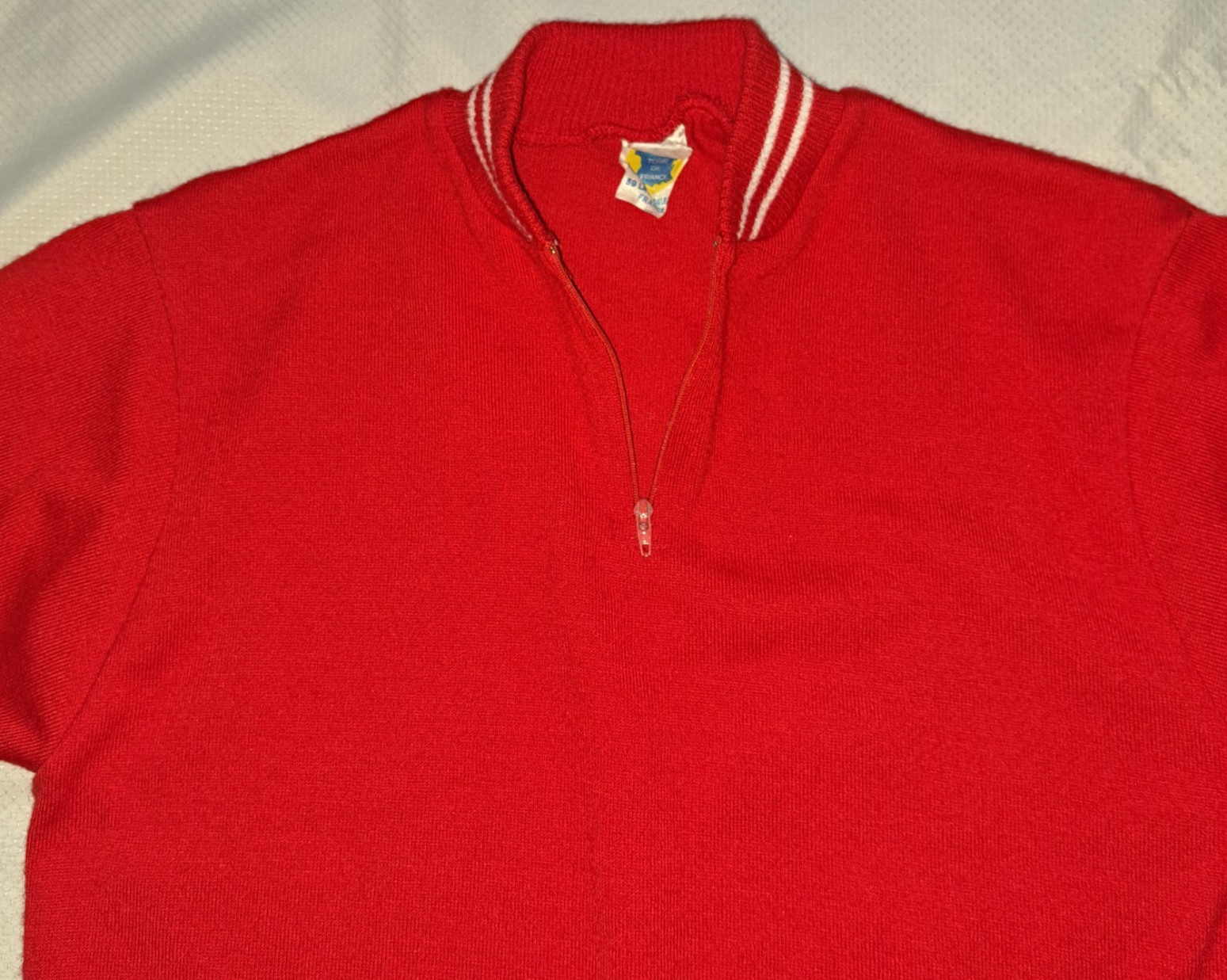 Au Tour De France Cycling Jersey Red Acrylic Euro “Size 4” check measurements