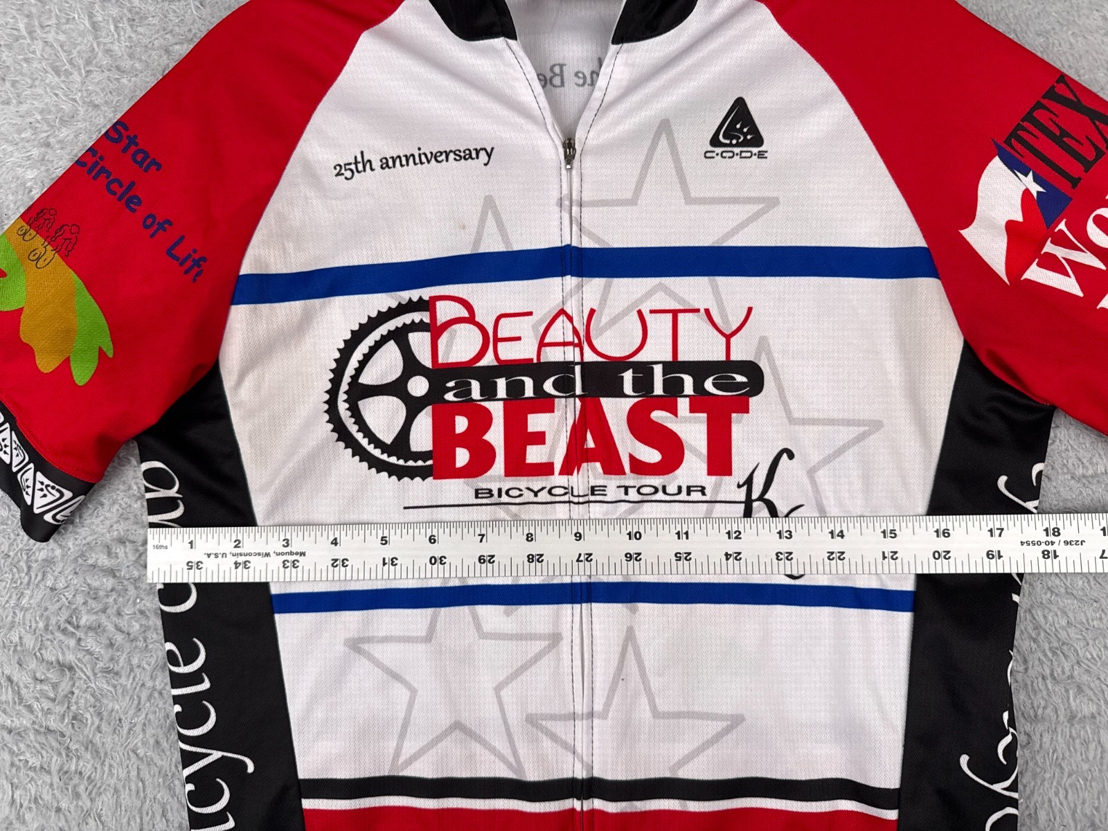 Code Cyling Jersey Adult Small Red Black Beauty And The Beast Freedom Ride