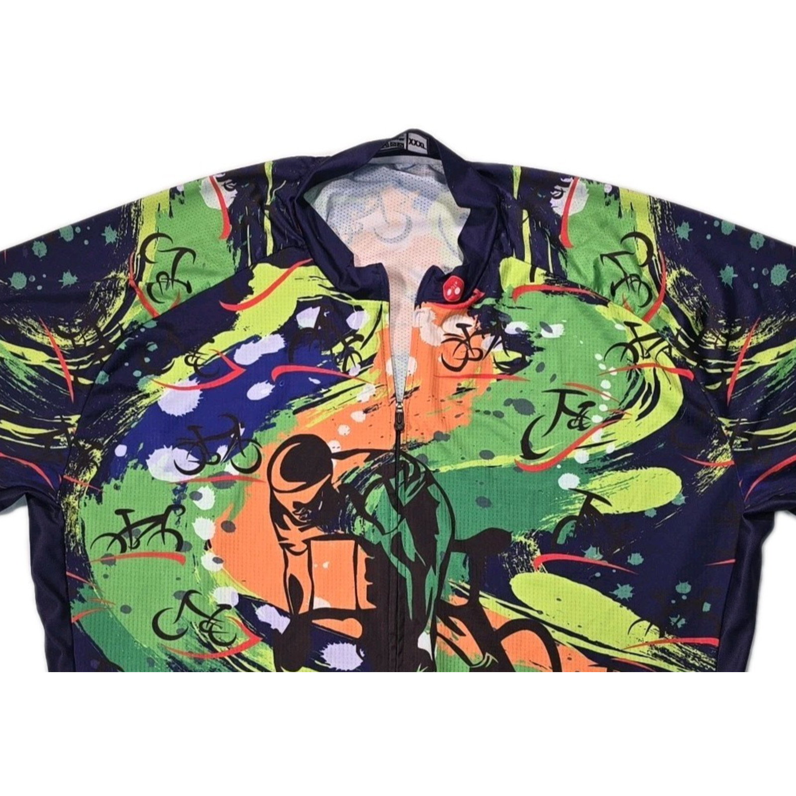 Weimostar Short Sleeve Full Zip Cycling Jersey Neon Cyclist XXXL 100% Polyester