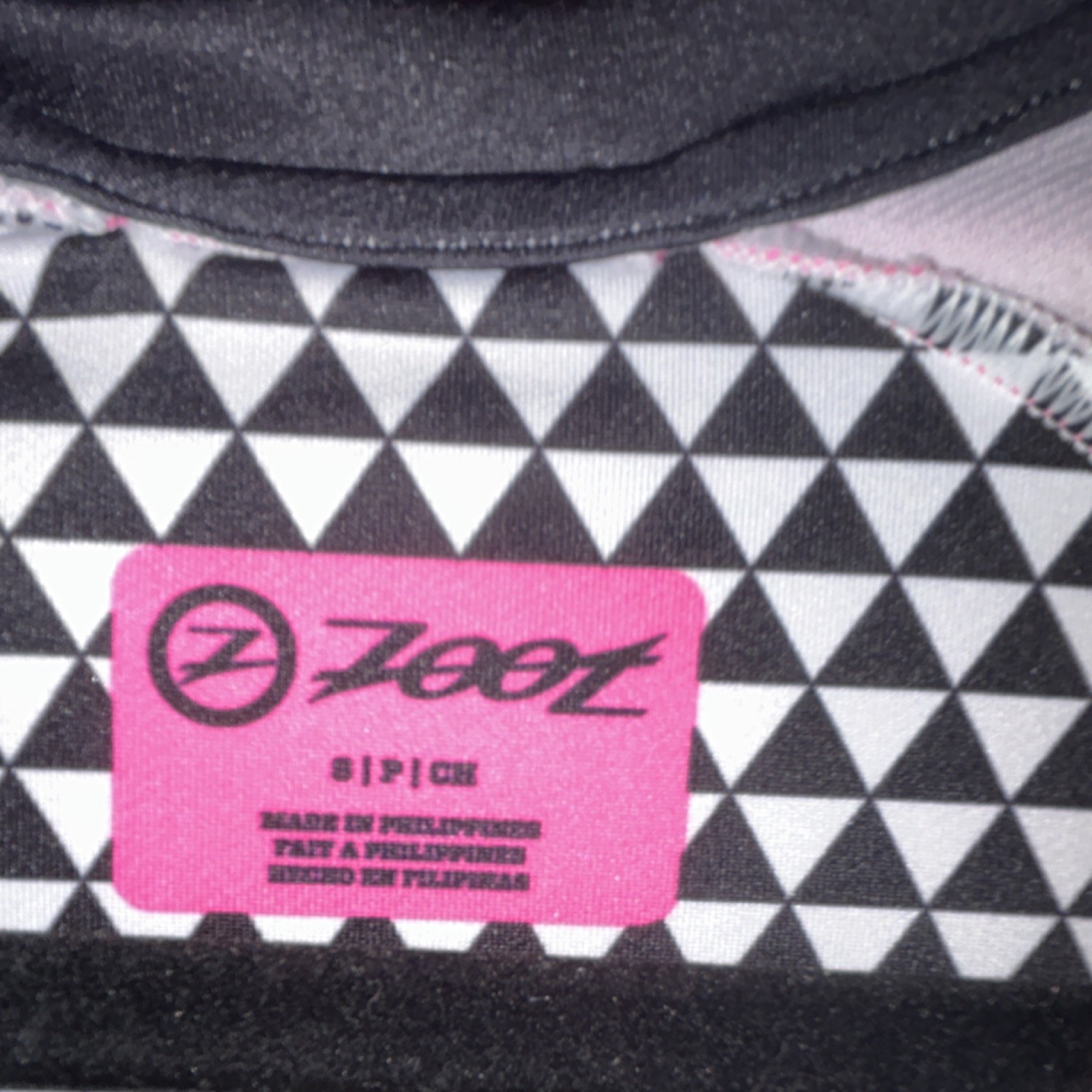 Zoot Ironman Women’s S Cycling Jersey Pink Black White 1/4 Zip Long Sleeve 0284