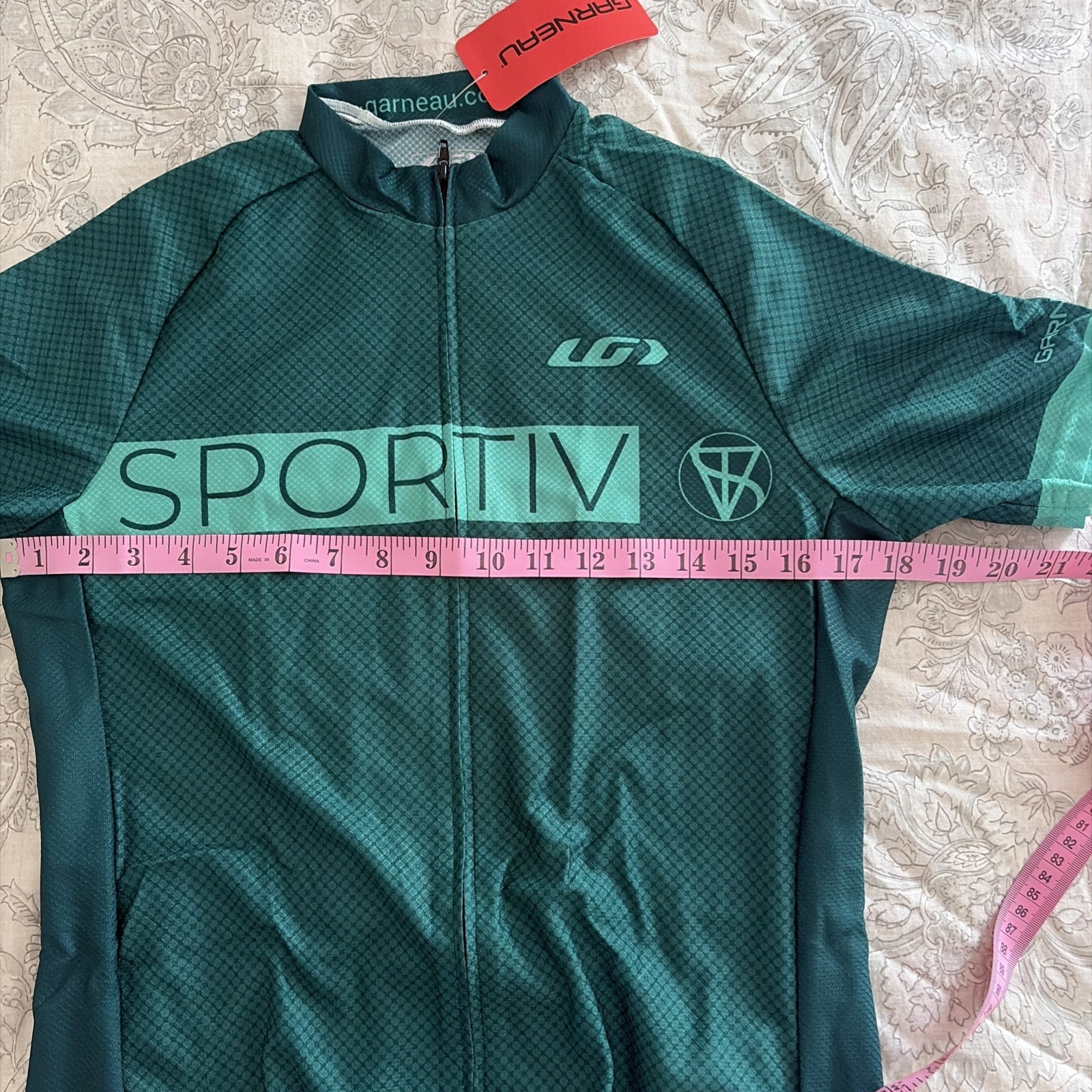 NWT! Men’s XXS LOUIS GARNEAU Full Zip Short Sleeve Cycling Sportiv Jersey Green