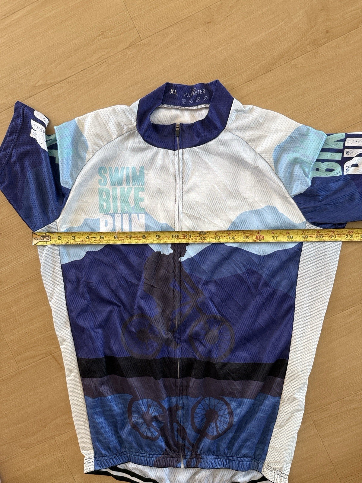 SWIM BIKE RUN CLUB BIKING CYCLING MENS JERSEY NUTRITION POCKETS IN BACK XLARGE
