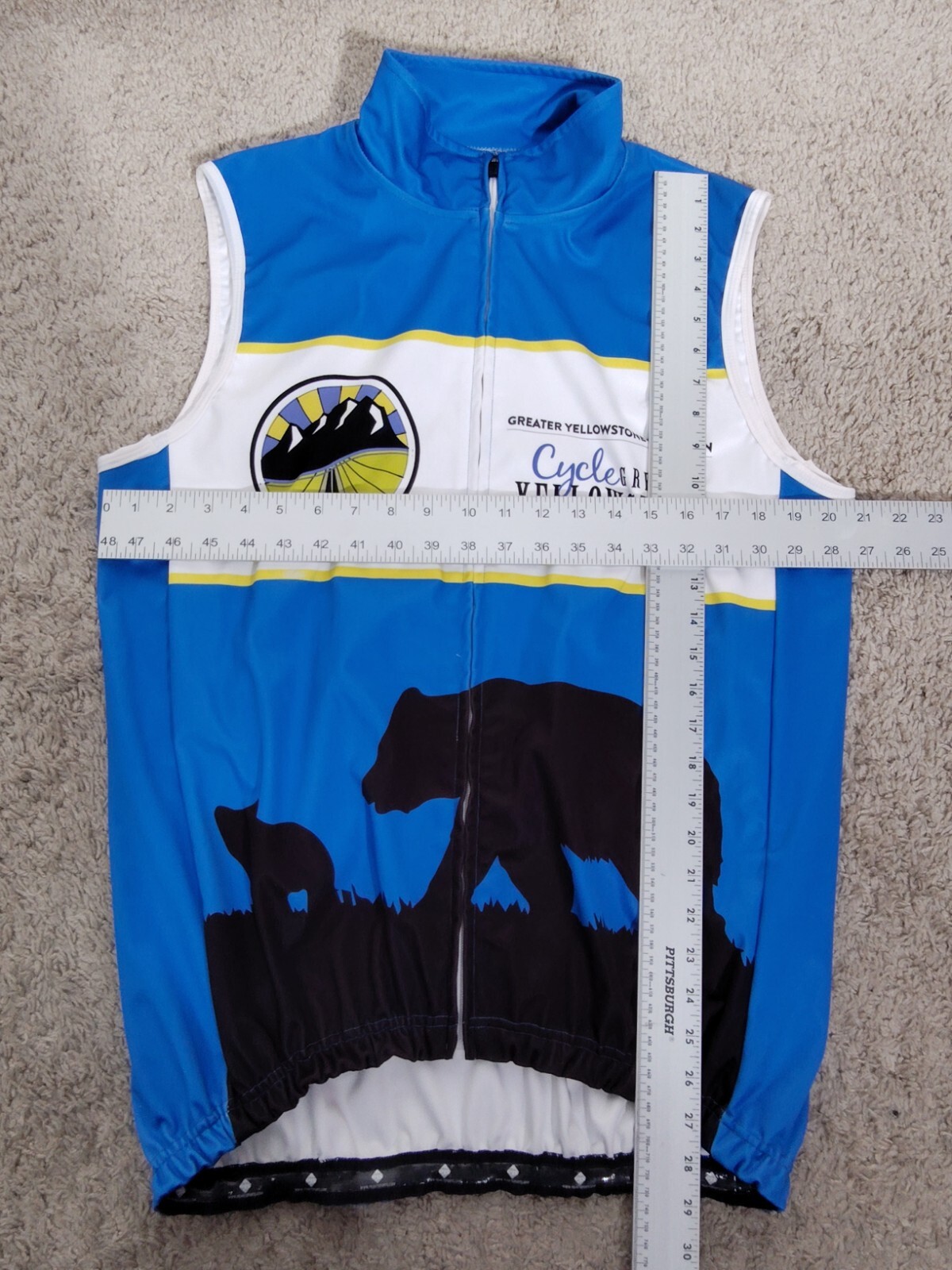 Peak 1 Sports Multicolor Shell Thermal Yellowstone Cycling SS Men Jersey Medium