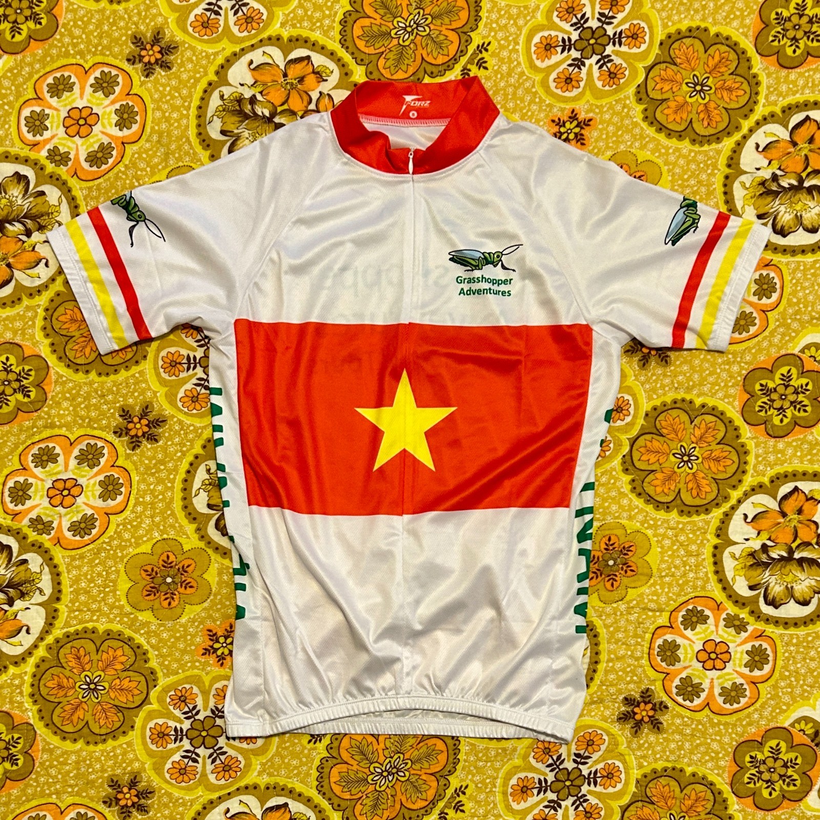 Cycling Shirt Vietnam Grasshopper White Bike Athletic Mens XS