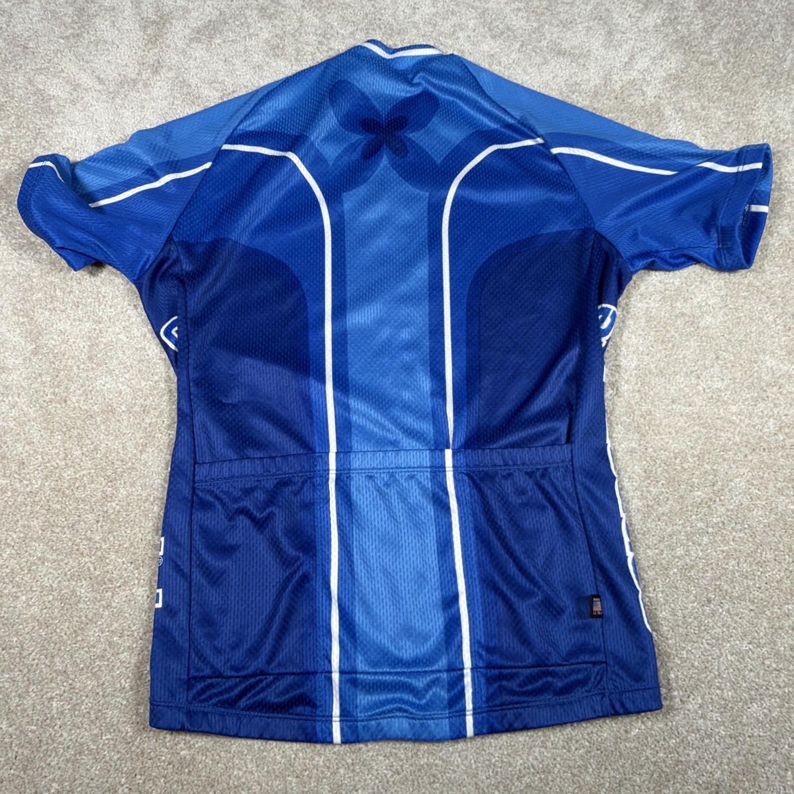 Cannondale 3/4 Zip Cycling Riding Jersey Mens Large Blue Short Sleeve Logo