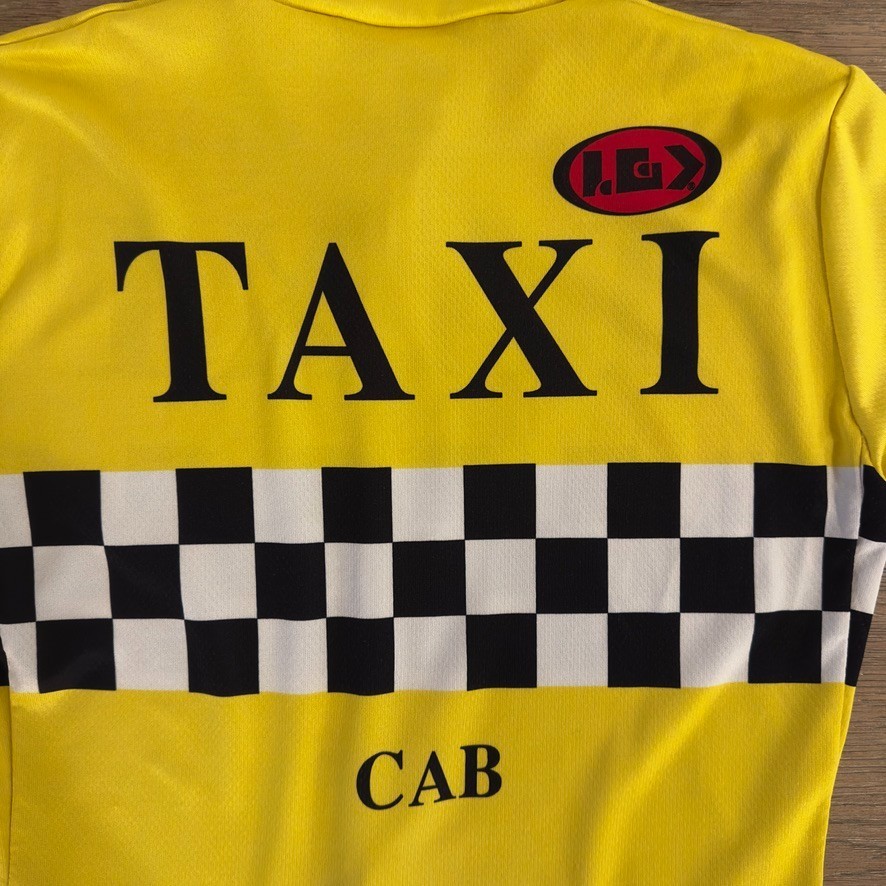 Louis Garneau Yellow & Black Checkered NYC “TAXI CAB” Cycling Jersey-Size Small