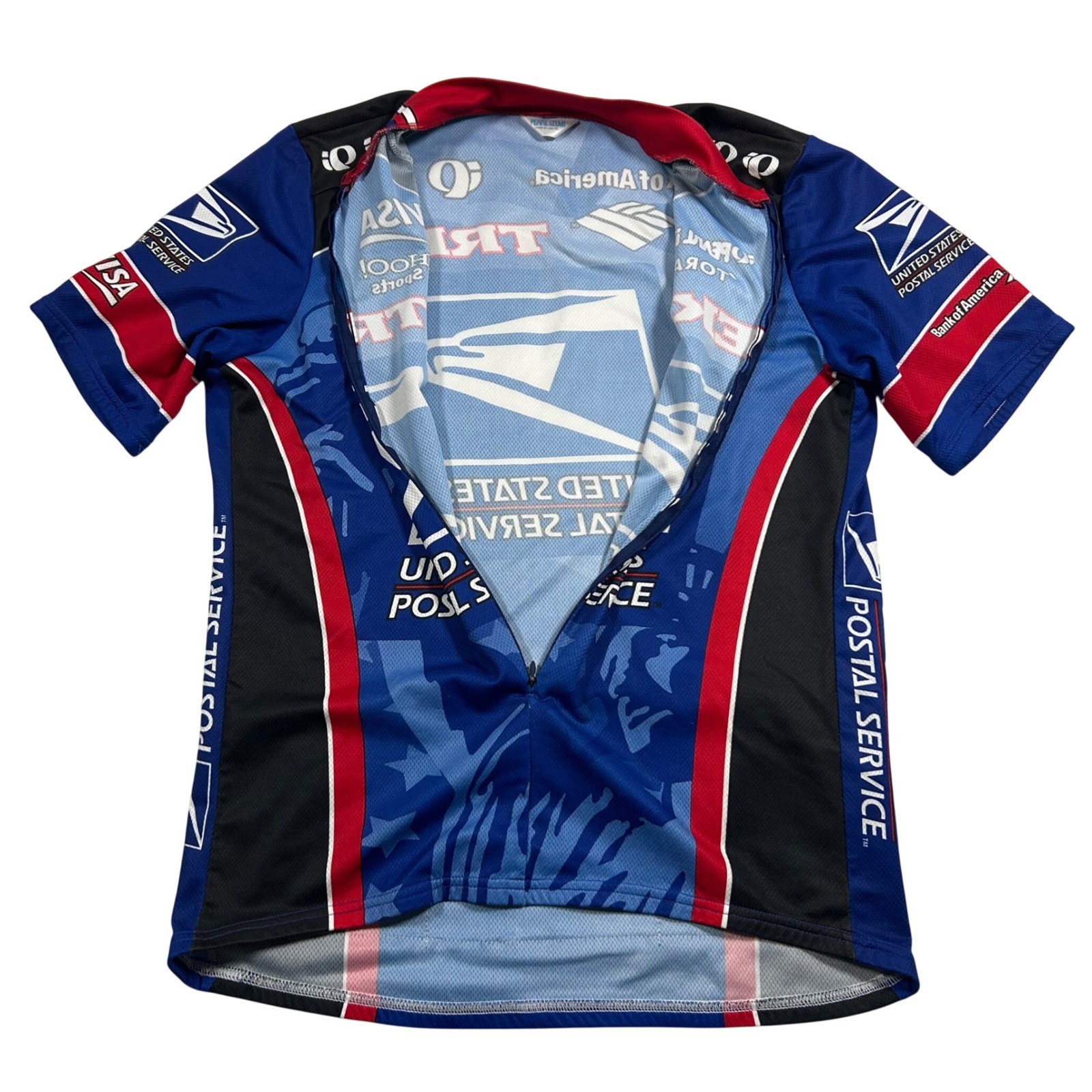 Vintage Pearl Izumi USPS Trek Cycling Jersey Mens XL Blue Yahoo Team 1/4 Y2K