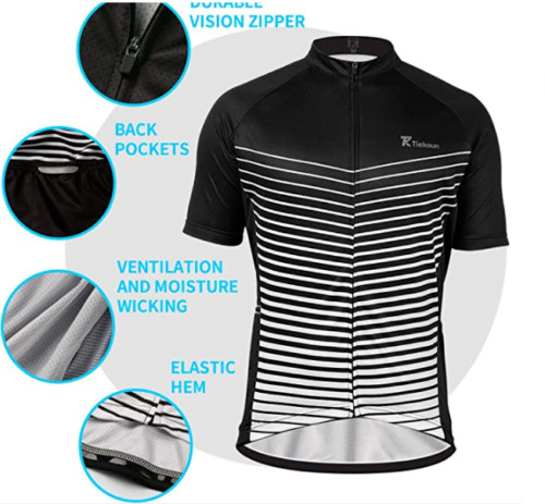 NEW Tiekoun Cycling Men’s Short Sleeve Full Zip Front Jersey Size XXXL