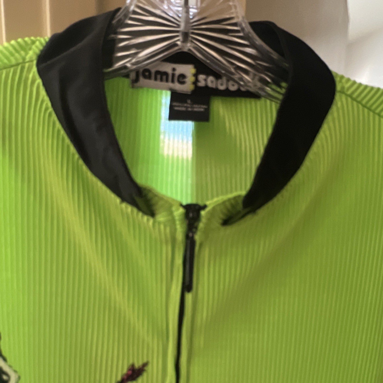 Jamie Sadock Green & Black with quarter zip. Women’s large golf shirt. ￼