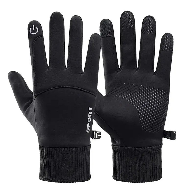 Black Winter Warm Full Fingers WaterproofCycling Outdoor Sports RunningMotorcyle