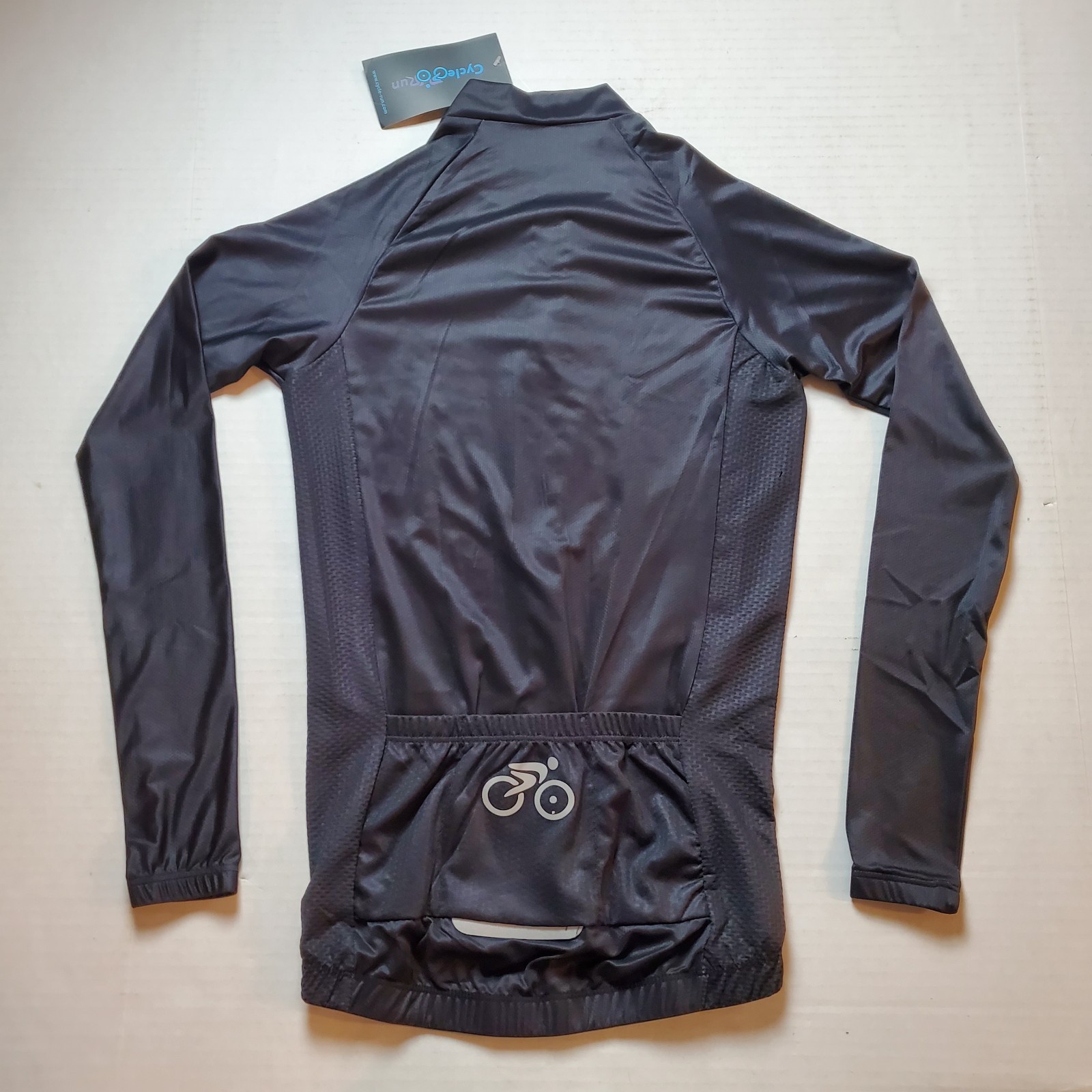 Cycle-Run Black/Orange Full Zip Long Sleeve 100% Polyester Shirt Women’s Size XS
