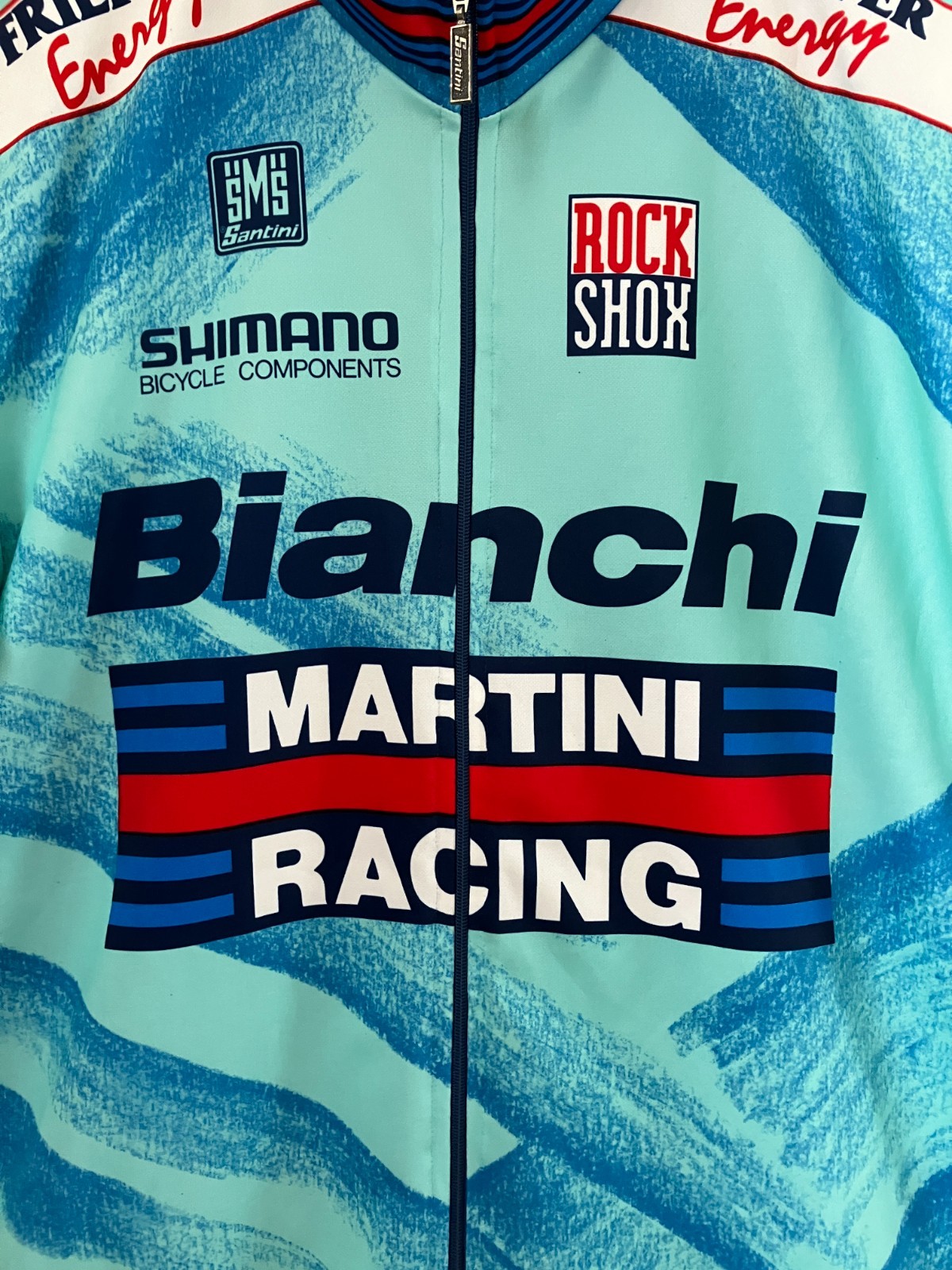 SMS Santini Bianchi Martini Racing Mens Cycling Jersey Italy Size XXL /US Large