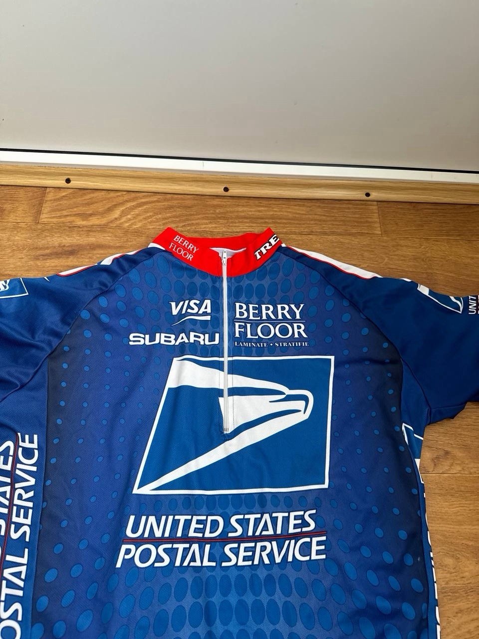 Womens Nike USPS Unites States Postal Visa Subaru Cycling Jersey Shirt Zip XL