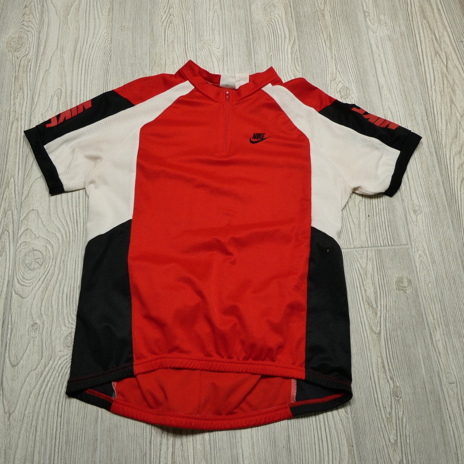 VINTAGE Nike Cycling Jersey Size Medium Red Short Sleeve Made in USA