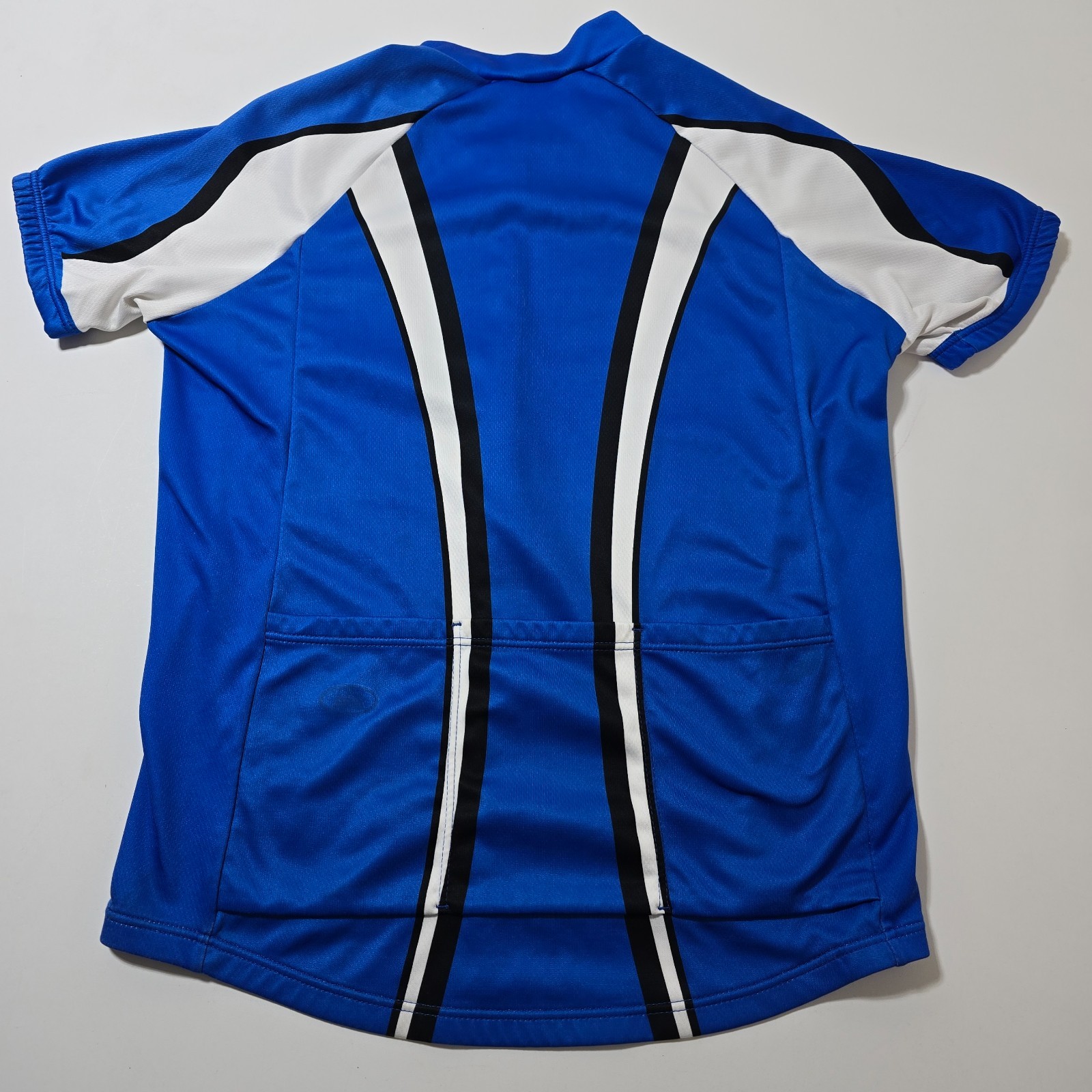 REI Cycling Jersey Mens L Blue Mesh Lined Short Sleeve Half Zip Athletic Outdoor
