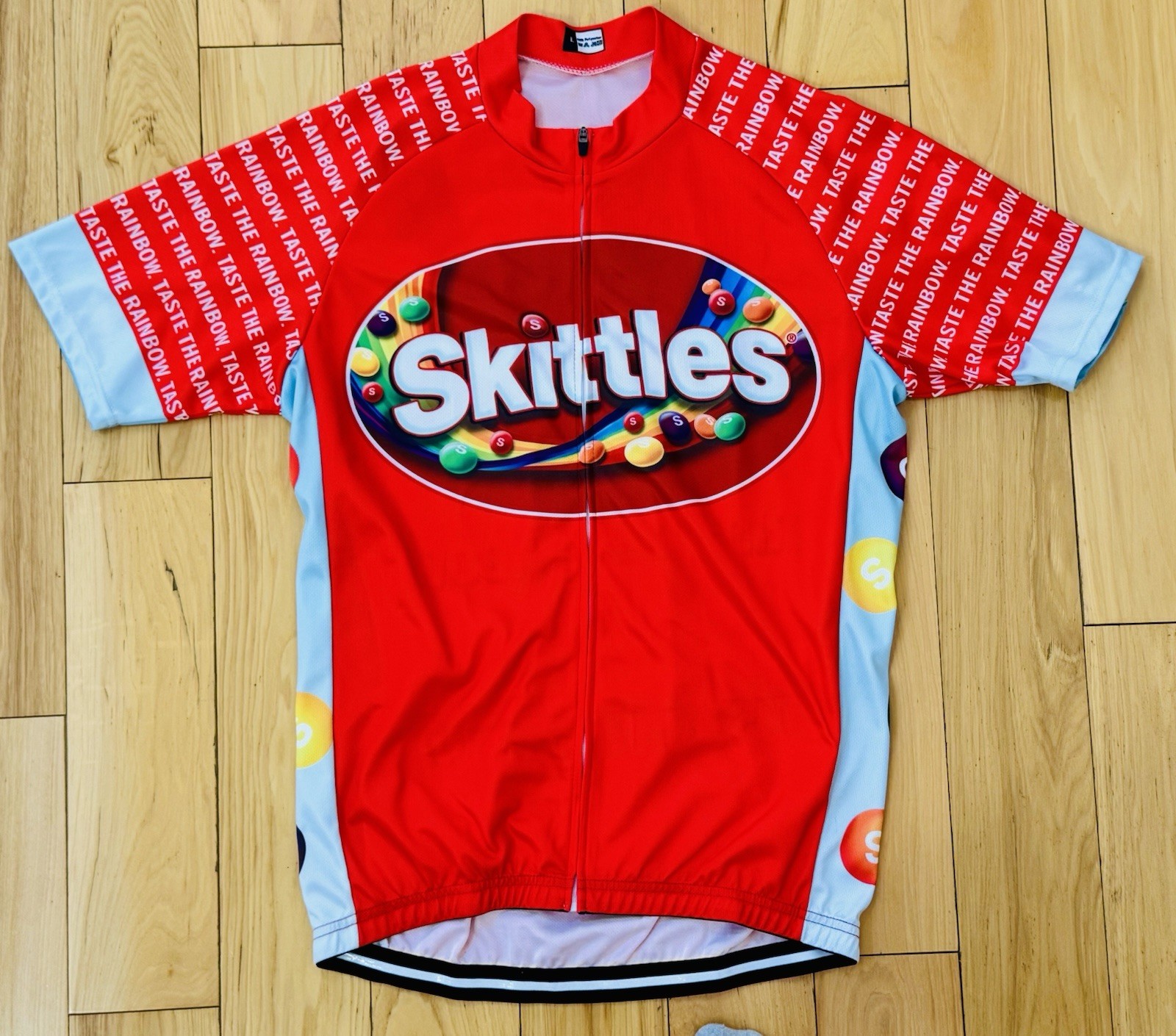 Skittles Ride the Rainbow Men’s Cycling Jersey Size Large