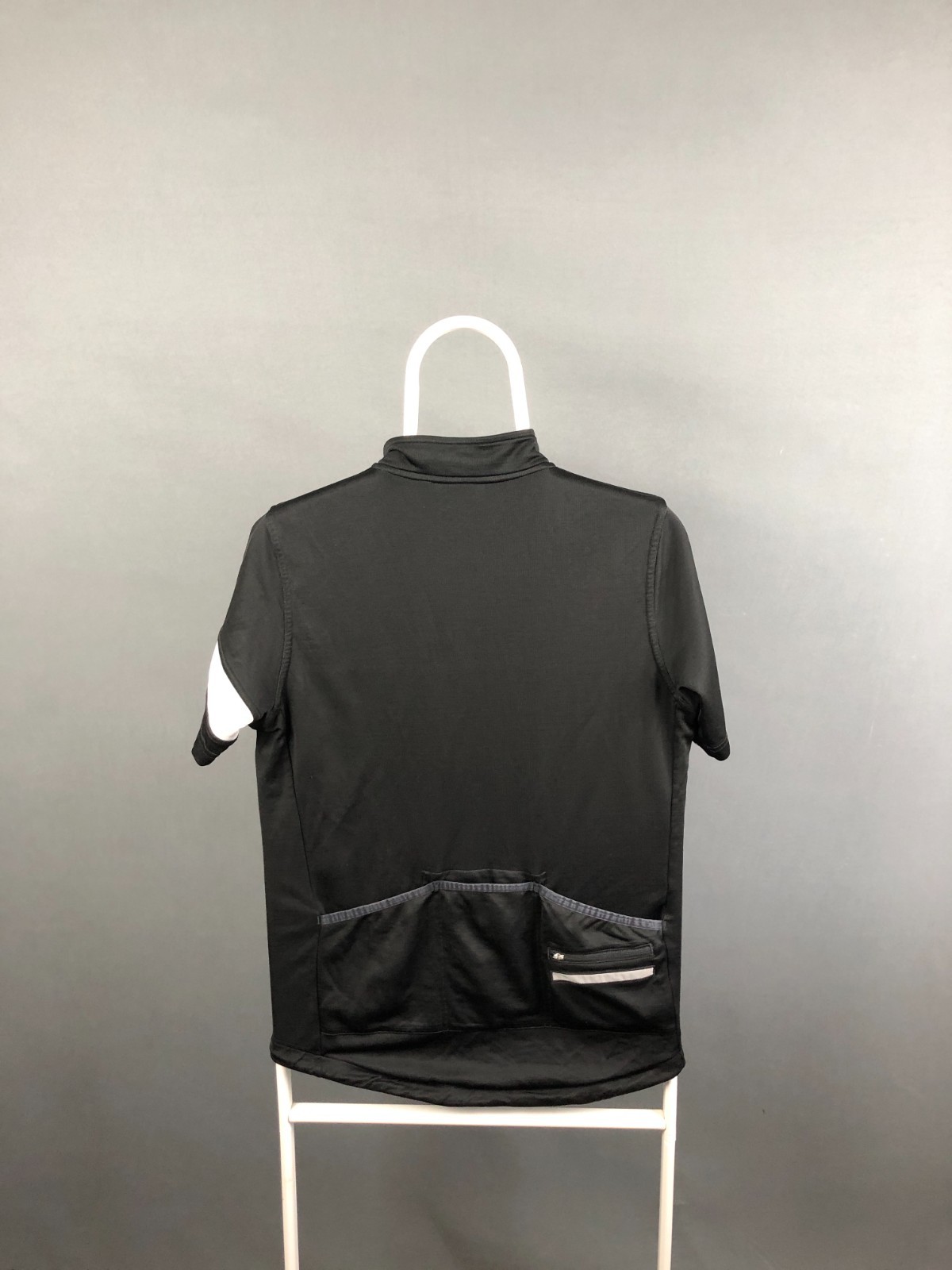 Rapha Women’s Full Zip Cycling Top Black Polyester/Wool Drop Tail