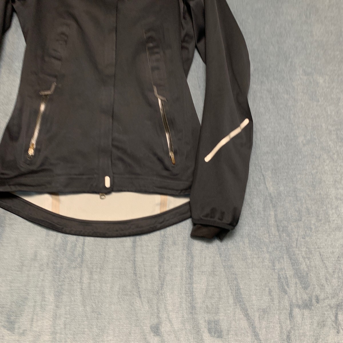 Nike Storm Fit Cycle Jersey Womens XS Black Full Zip Logo Mesh Lined Air Vented