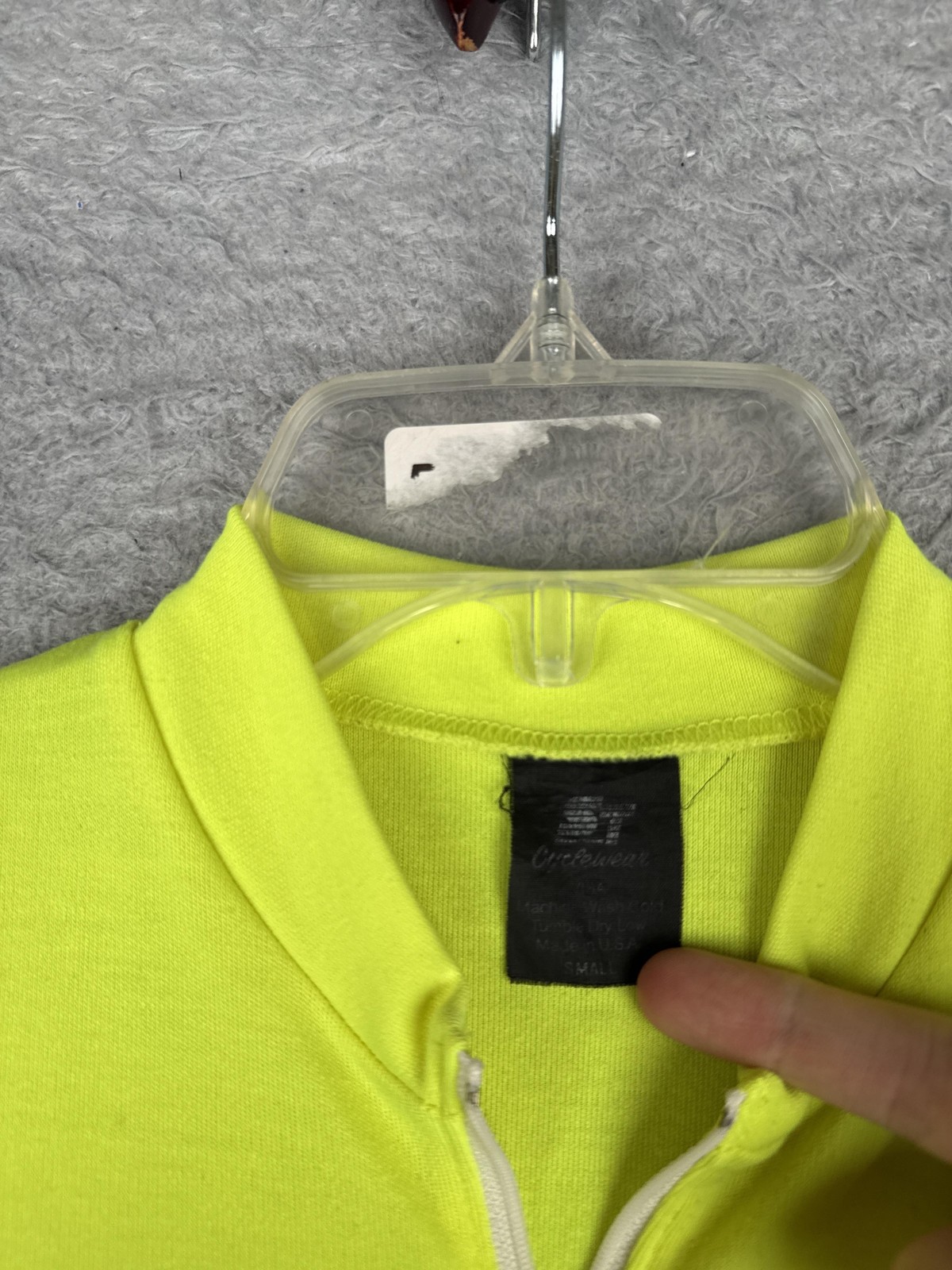 VINTAGE ST Cyclewear Cycling Jersey Tank Mens Small Yellow 1/4 Zip Pockets 90s