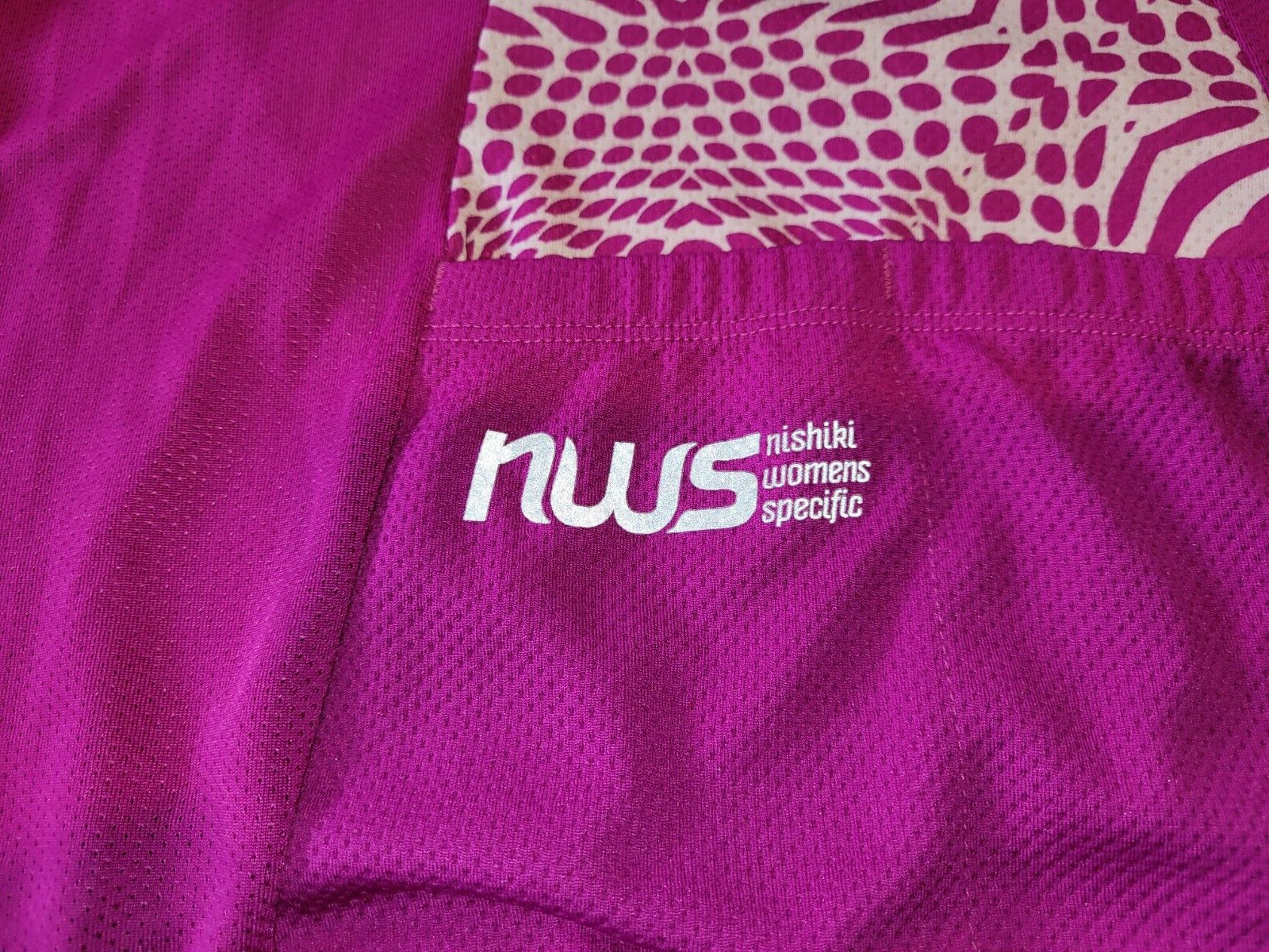 NISHIKI NWS Women’s Specific Cycling Jersey Small ¼ Zip Purple Grip Waist ½ S