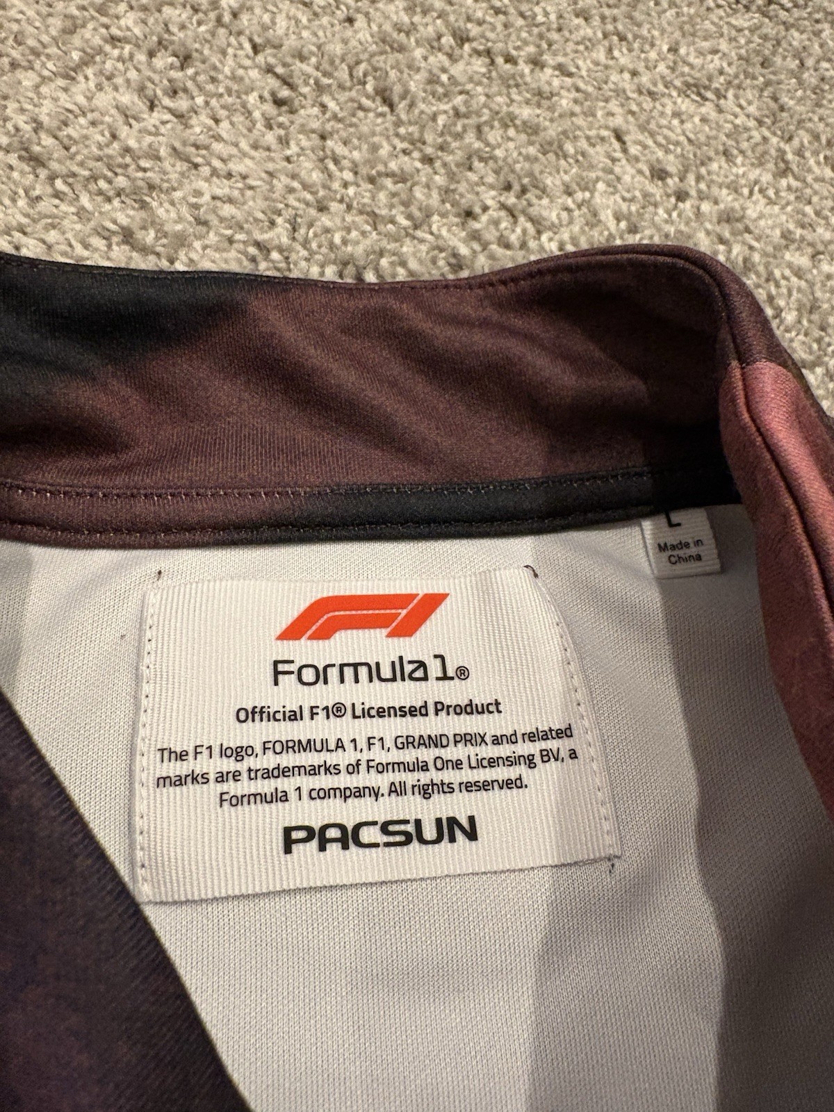 NEW Official Formula 1 X Pacsun 2024 Mens F1 Racing Long Sleeve Shirt Size Large
