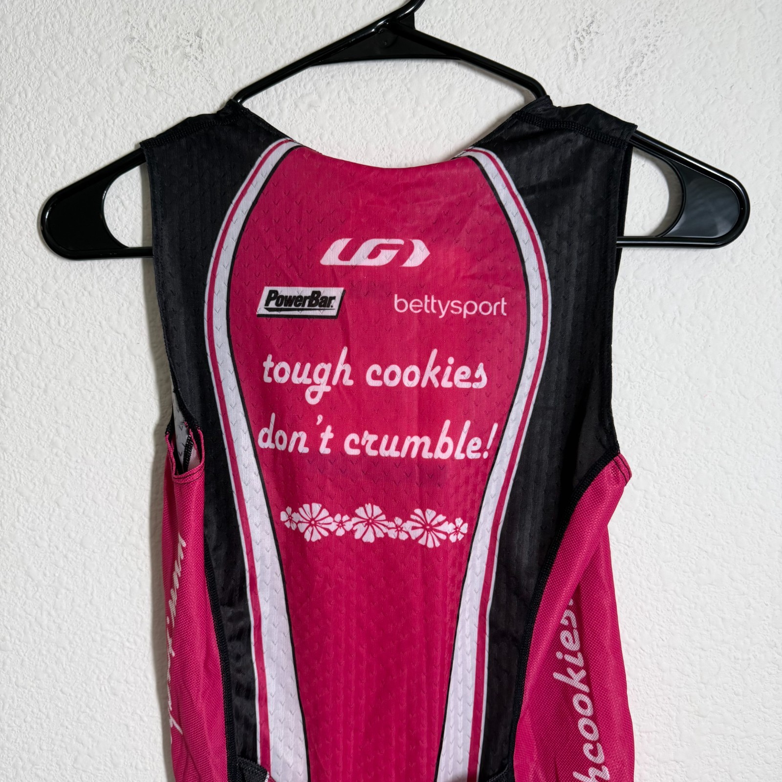 Louis Garneau Shark Pro Cycling Jersey Women XL Pink Tough Cookie Triathlon Team