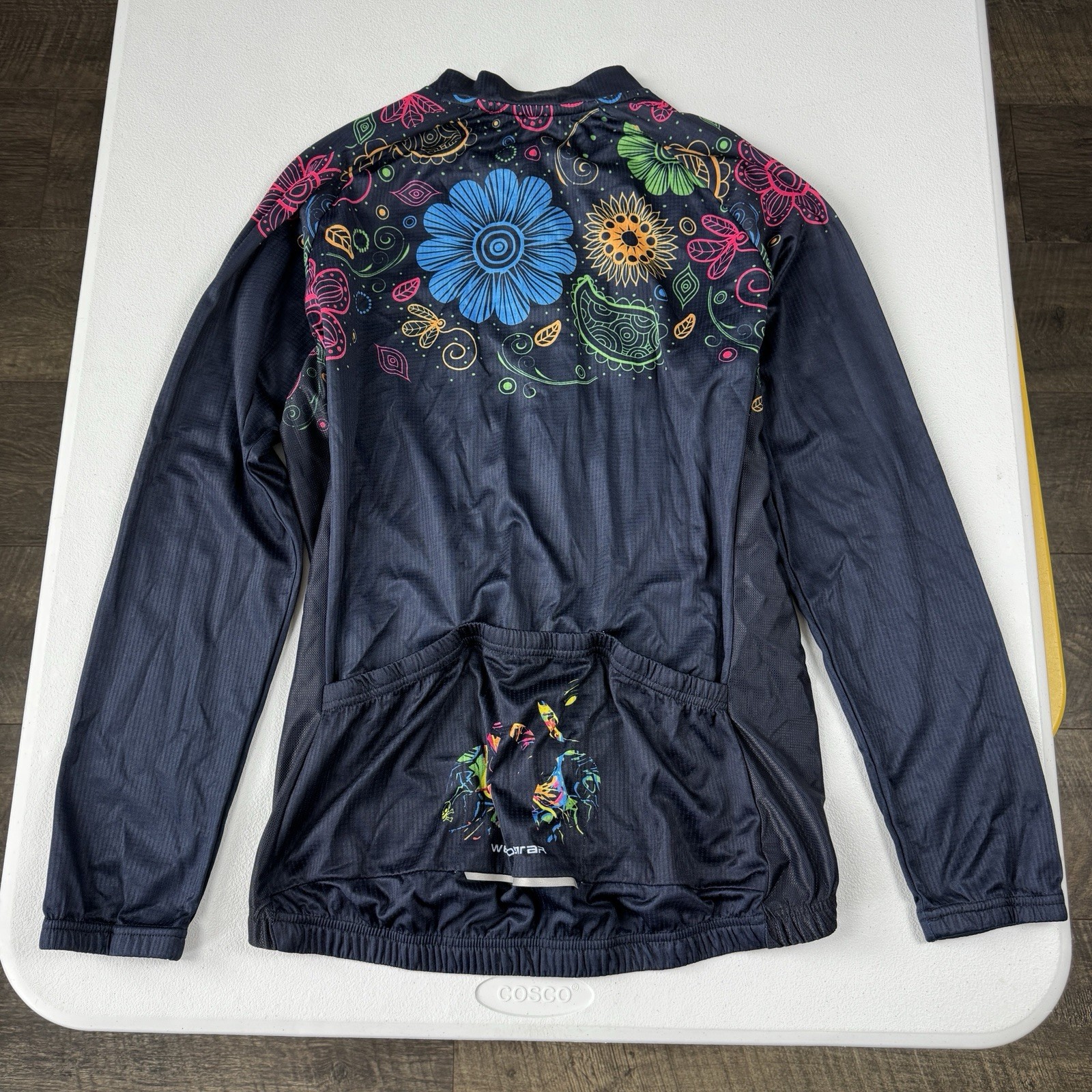 Weimostar Long Sleeve Cycling Jersey Womens XL Bike Shirt Navy Colorful Floral