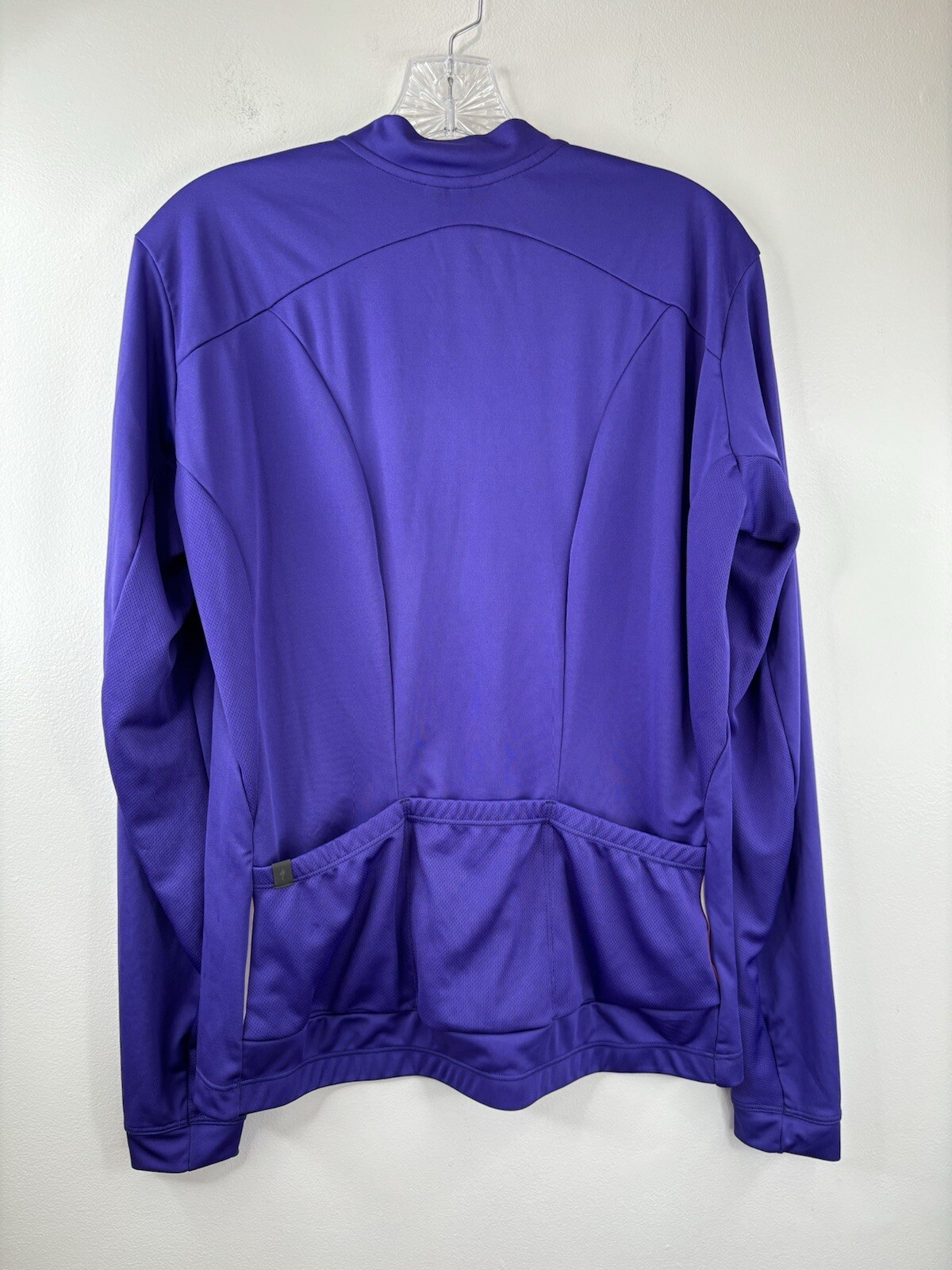 RBX Sport Jersey Top Women’s Large Indigo Purple UPF 50 Back Pockets Long Sleeve