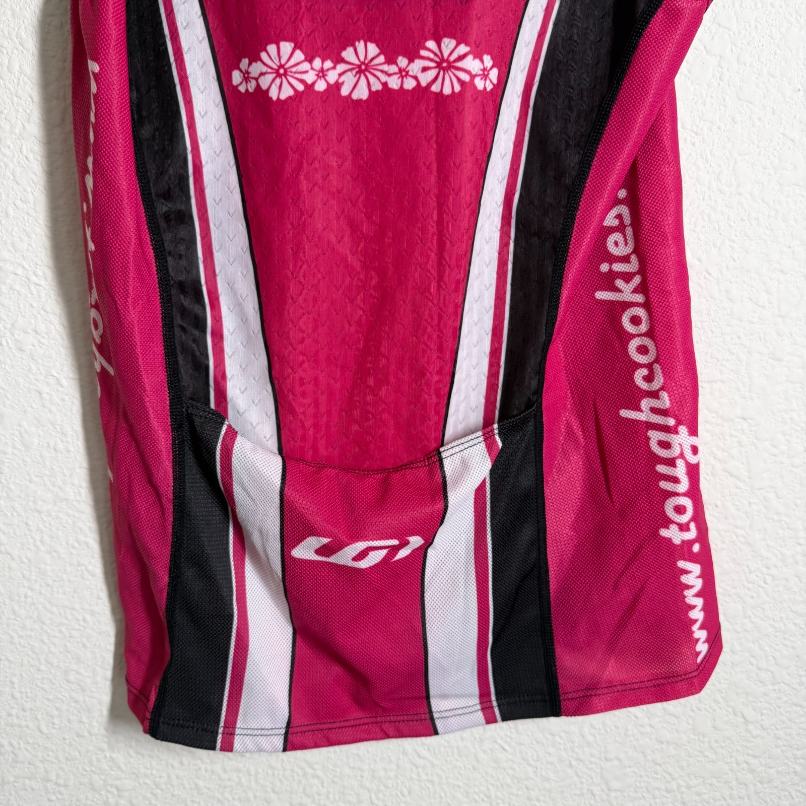 Louis Garneau Shark Pro Cycling Jersey Women XL Pink Tough Cookie Triathlon Team